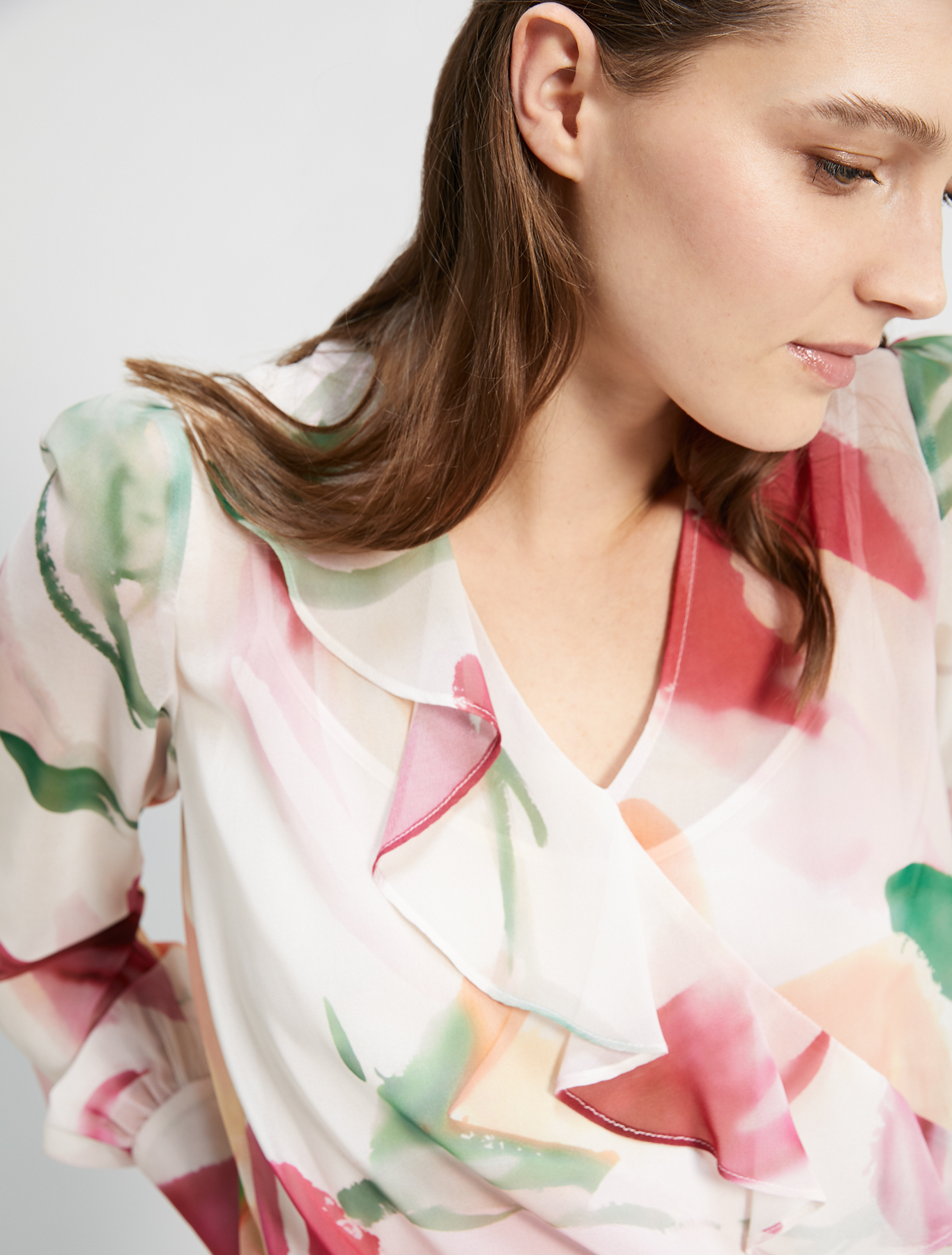 Blouse in floral georgette, ivory pattern - Pennyblack Blouse in floral georgette - ivory pattern - pennyblack