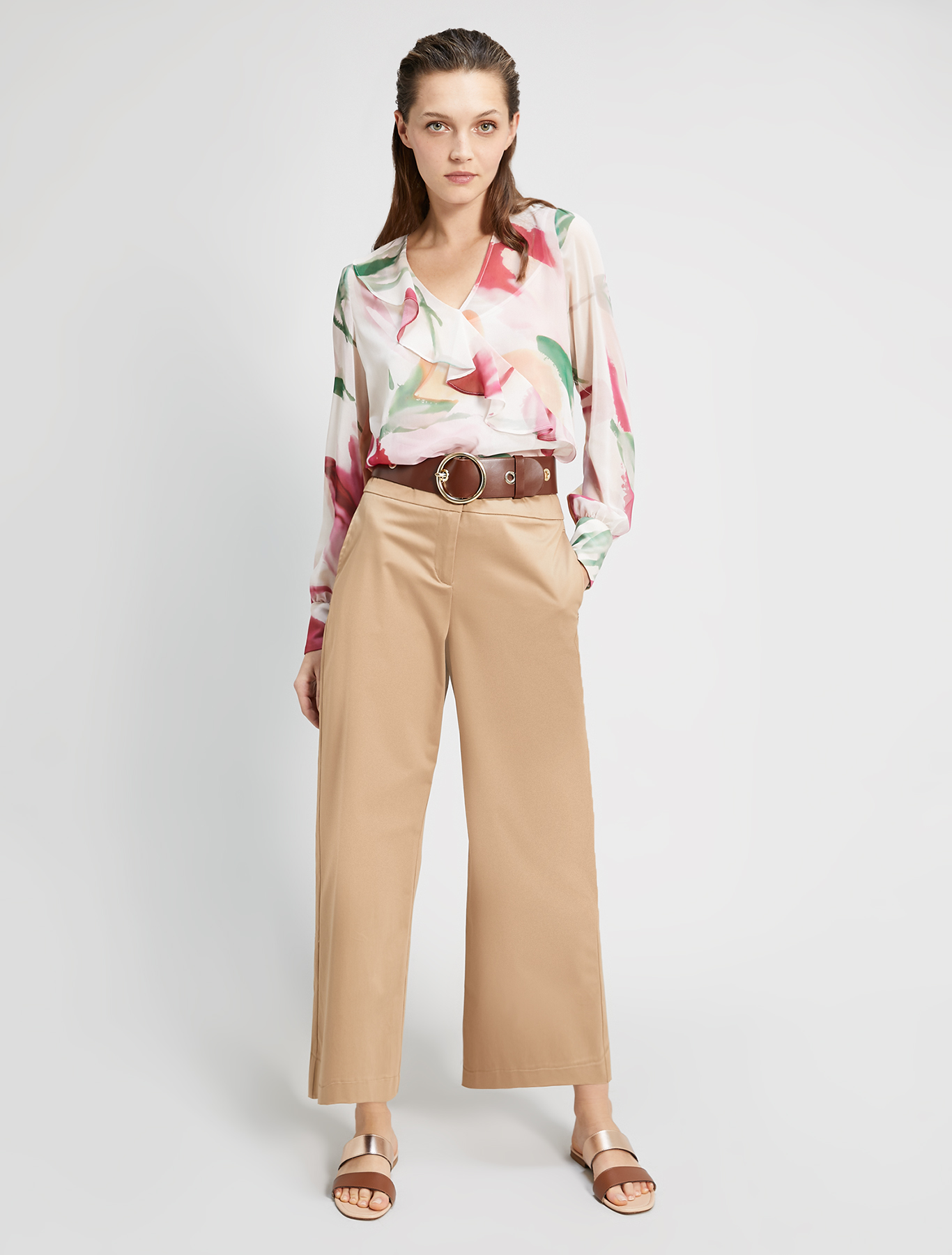 Blouse in floral georgette, ivory pattern - Pennyblack Blouse in floral georgette - ivory pattern - pennyblack