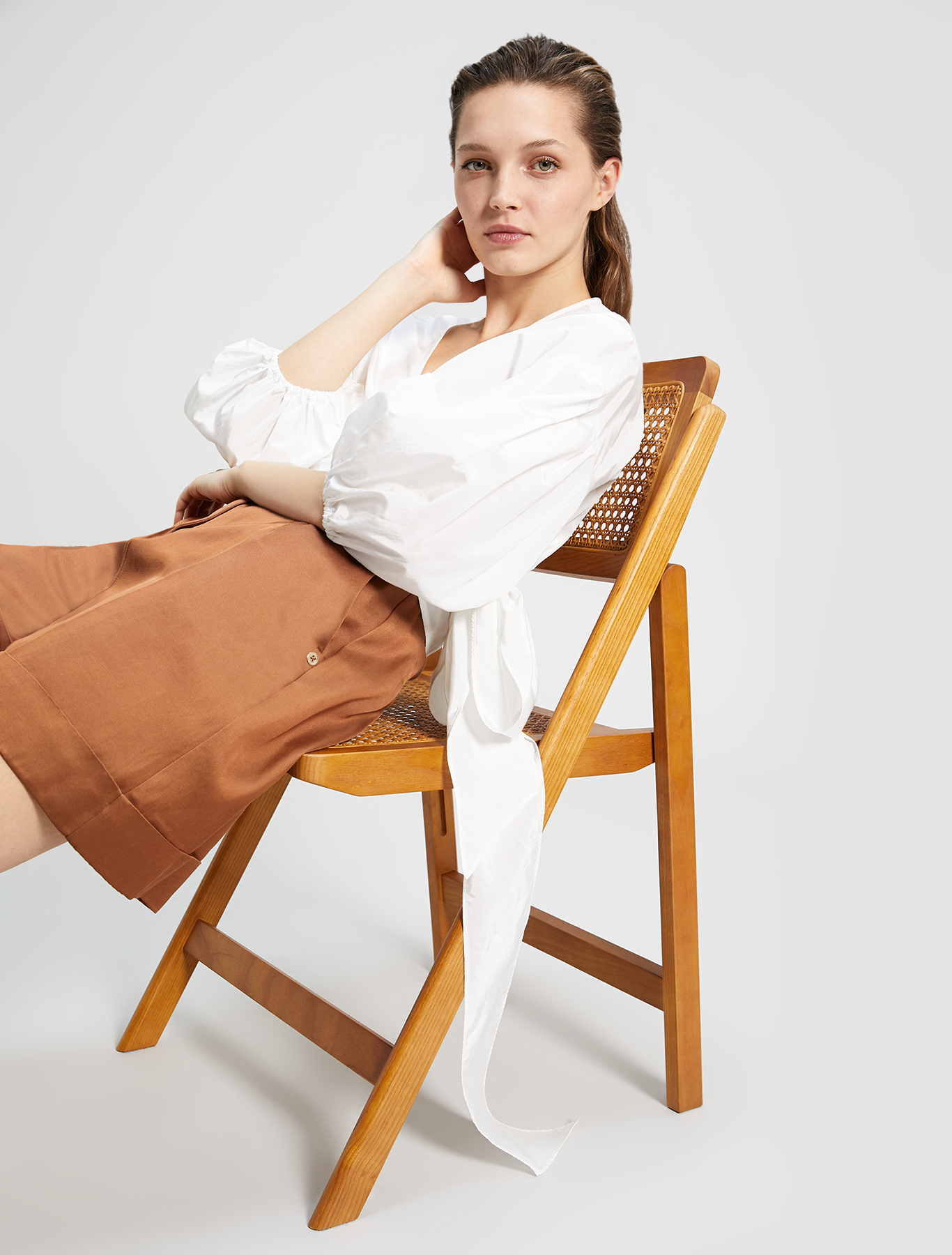 Crossover taffeta shirt, ivory - Pennyblack Crossover taffeta shirt - ivory - pennyblack