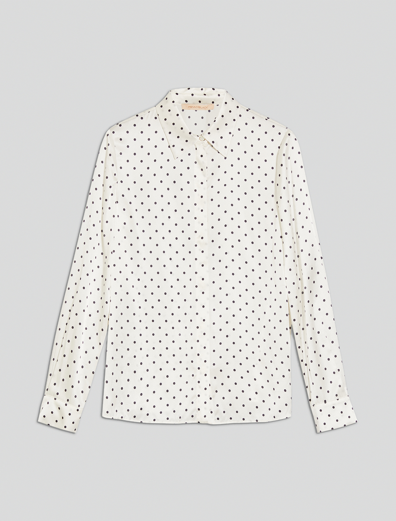 Polka dot satin shirt, white pattern - Pennyblack Polka dot satin shirt - white pattern - pennyblack