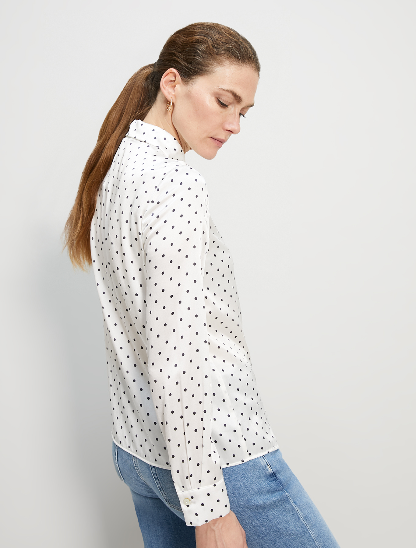 Polka dot satin shirt, white pattern - Pennyblack Polka dot satin shirt - white pattern - pennyblack