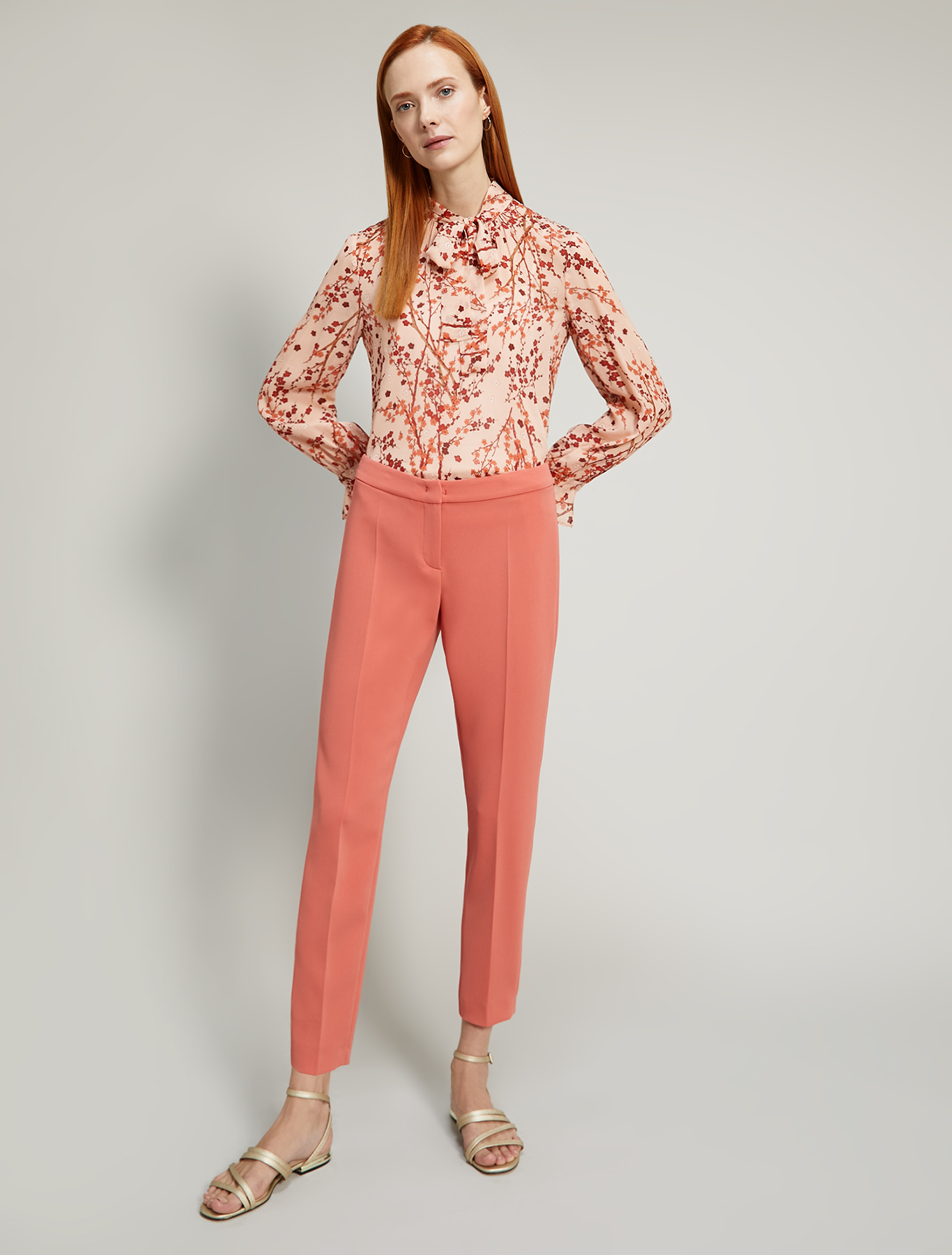 Slim-fit trousers in flowing fabric, old rose - Pennyblack Slim-fit trousers in flowing fabric - old rose - pennyblack