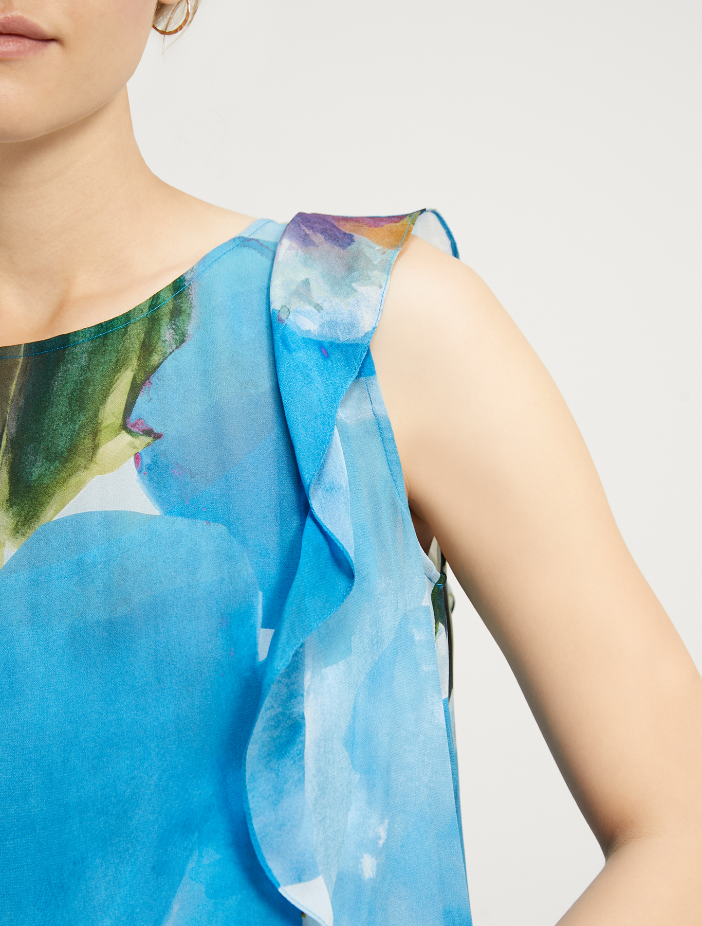 Flounced georgette top, turquoise pattern - Pennyblack Flounced georgette top - turquoise pattern - pennyblack