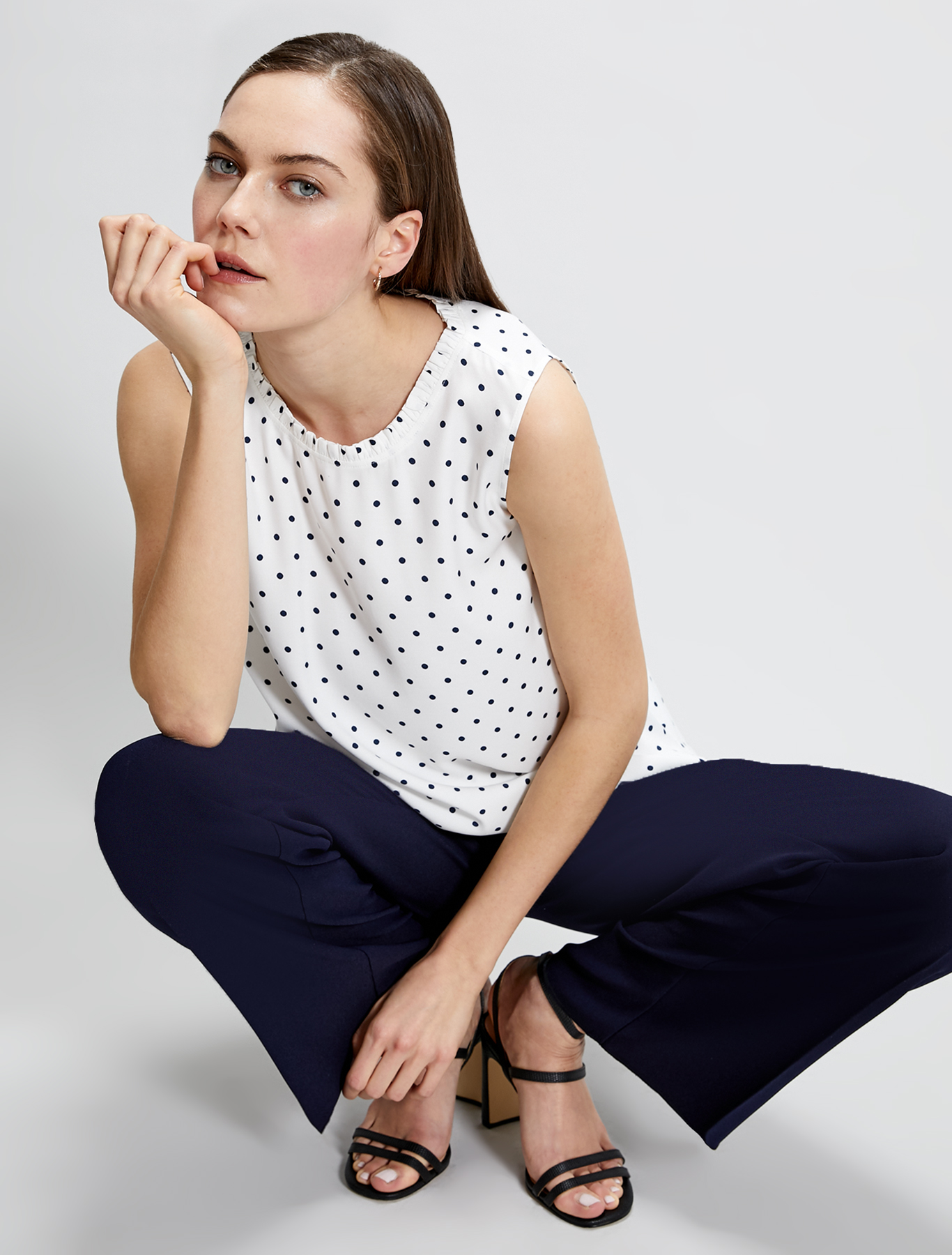 Polka dot sablé top, beige pattern - Pennyblack Polka dot sablé top - beige pattern - pennyblack