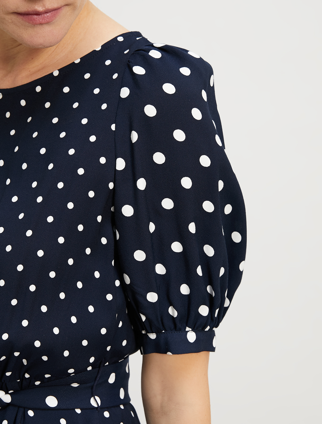 Polka dot sablé dress, navy blue pattern - Pennyblack Polka dot sablé dress - navy blue pattern - pennyblack