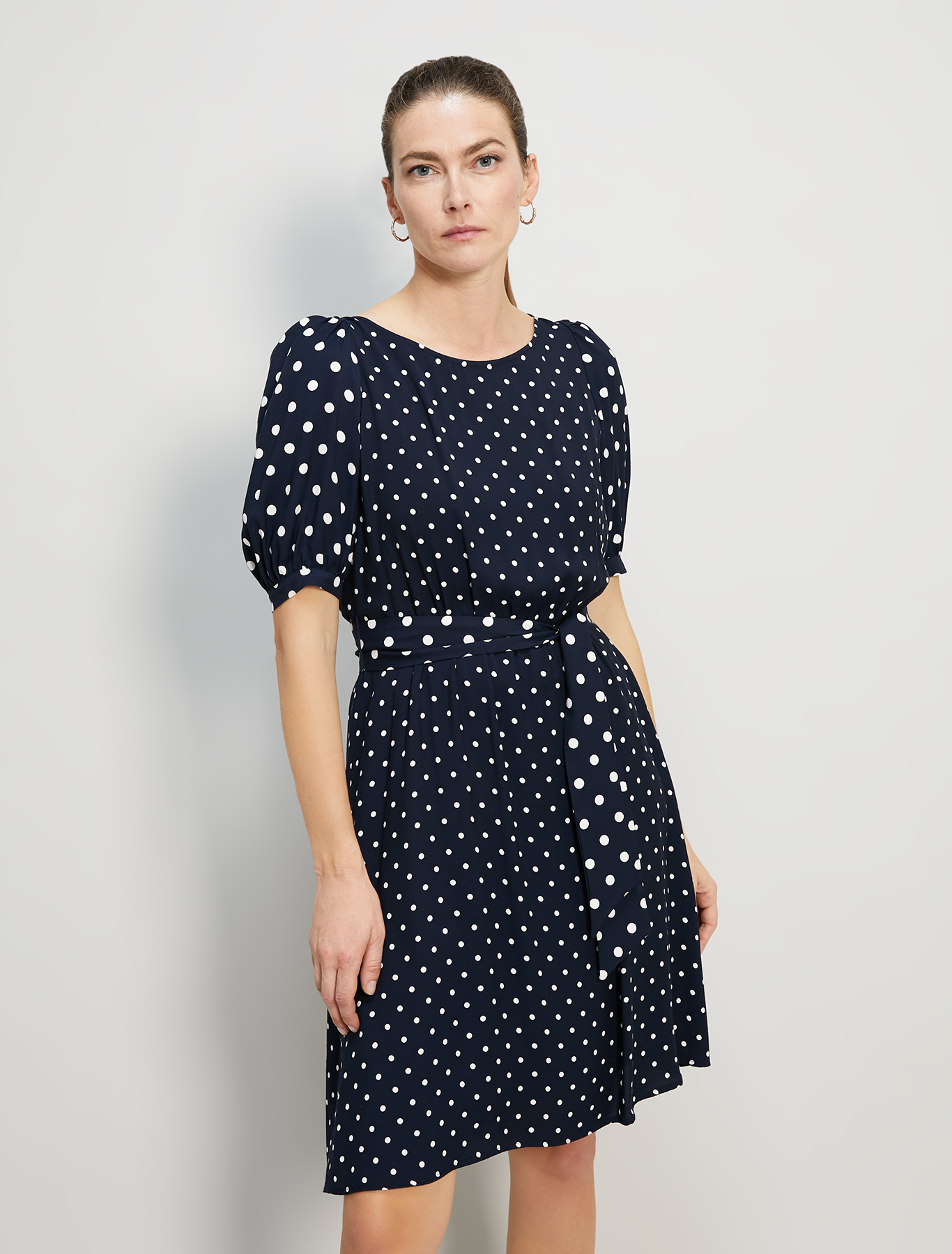 Polka dot sablé dress, navy blue pattern - Pennyblack Polka dot sablé dress - navy blue pattern - pennyblack