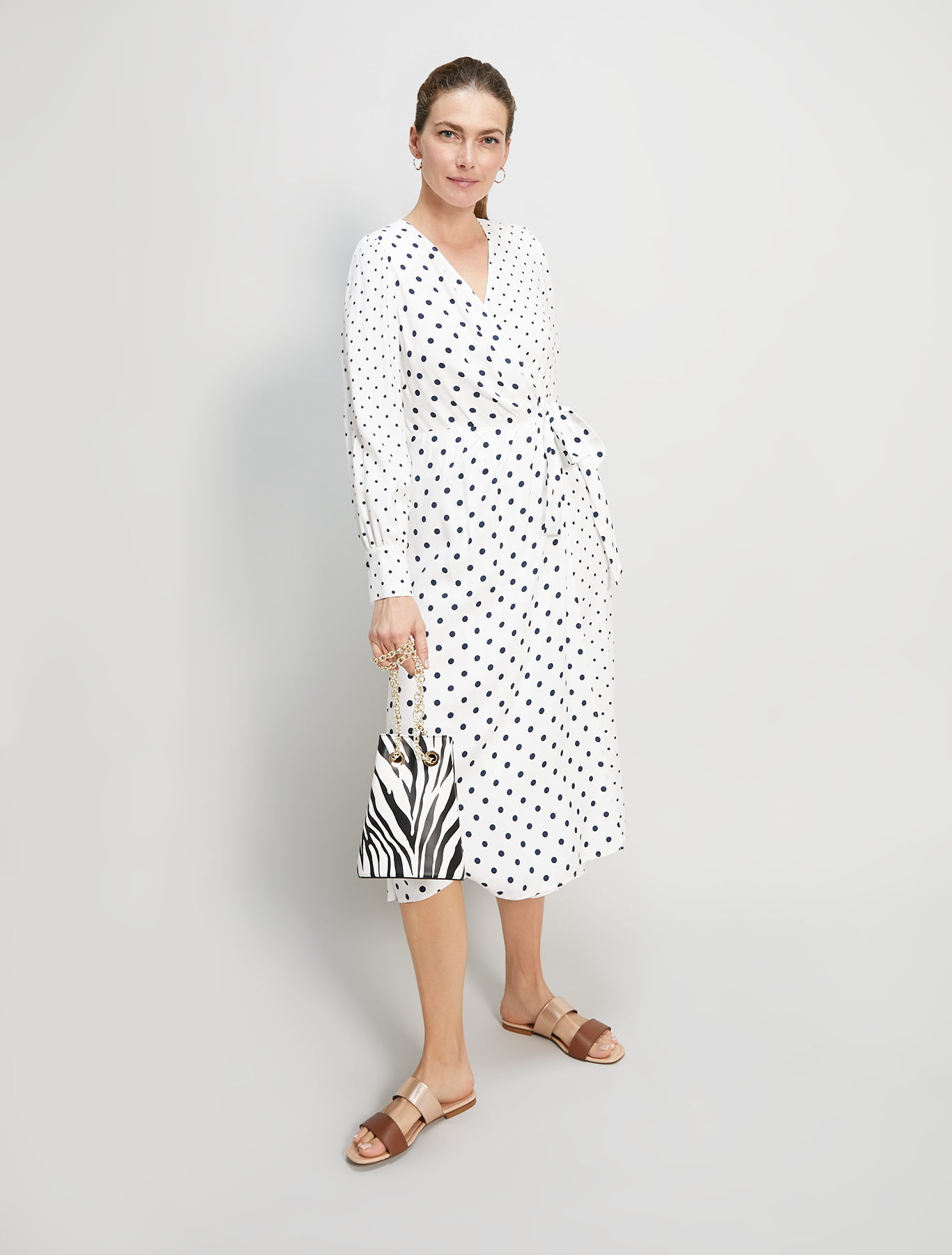 Sablé criss-cross dress, beige pattern - Pennyblack Sablé criss-cross dress - beige pattern - pennyblack