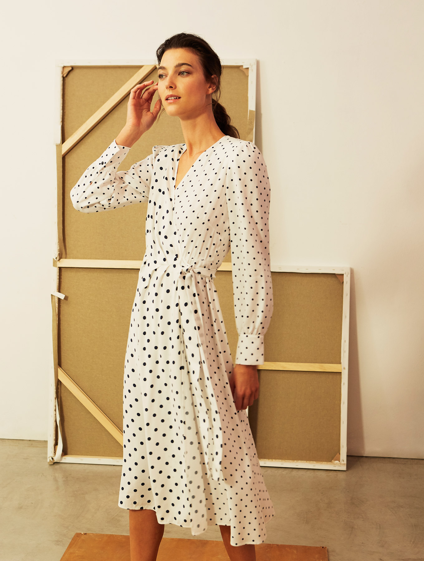 Sablé criss-cross dress, beige pattern - Pennyblack Sablé criss-cross dress - beige pattern - pennyblack