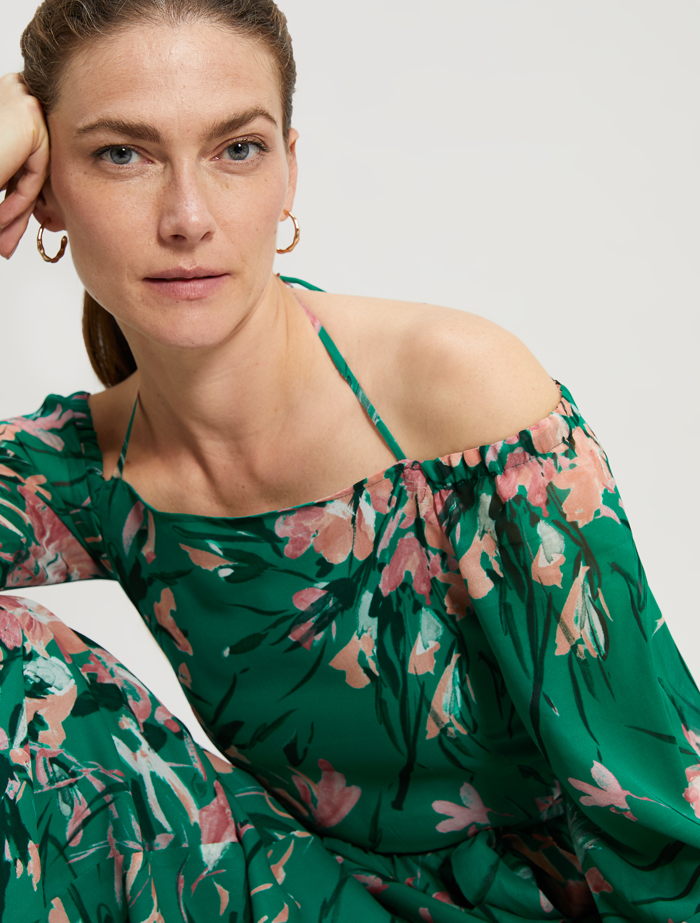 Floral georgette maxi dress, green pattern - Pennyblack Floral georgette maxi dress - green pattern - pennyblack