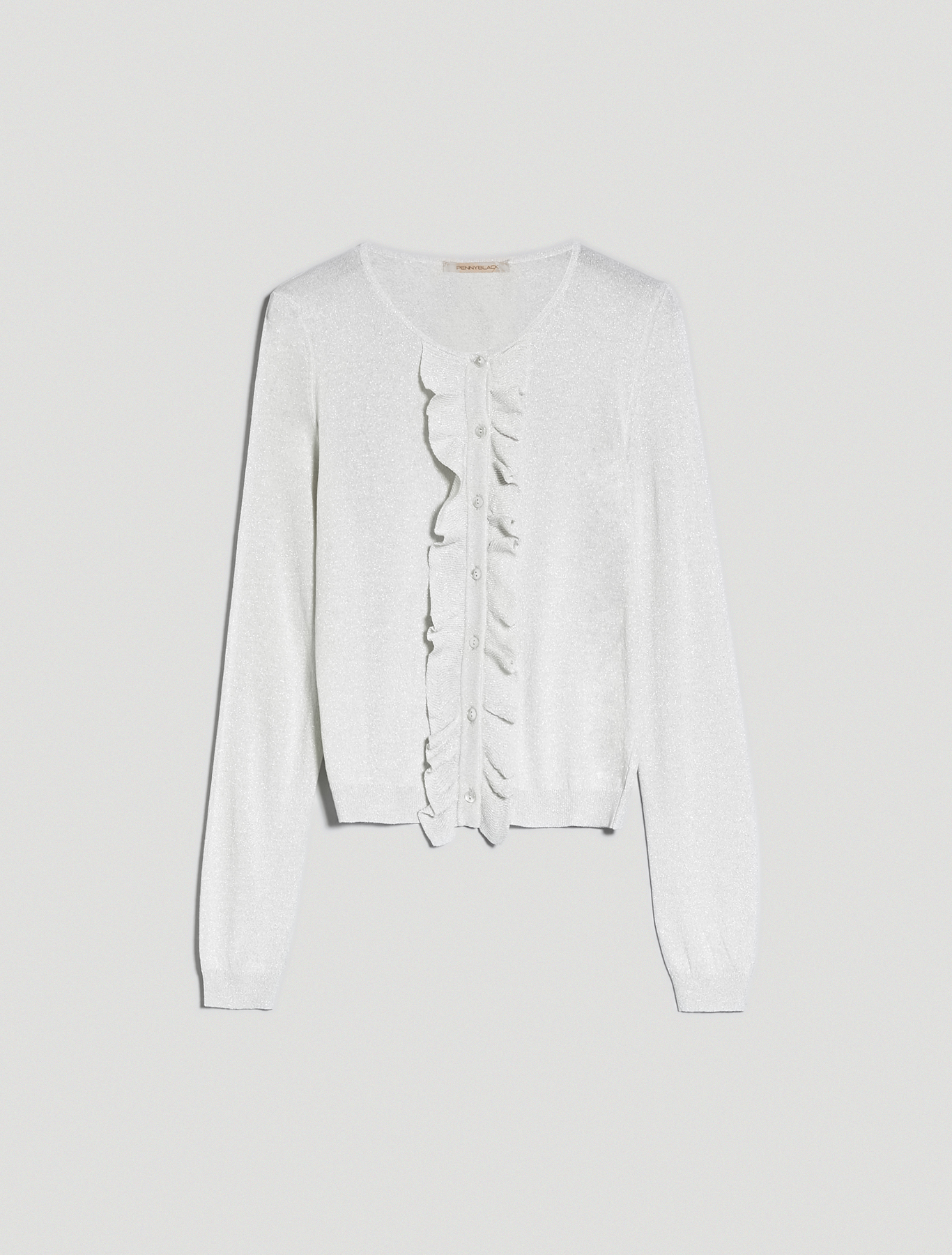 Ruched lamé cardigan, silver - Pennyblack Ruched lamé cardigan - silver - pennyblack