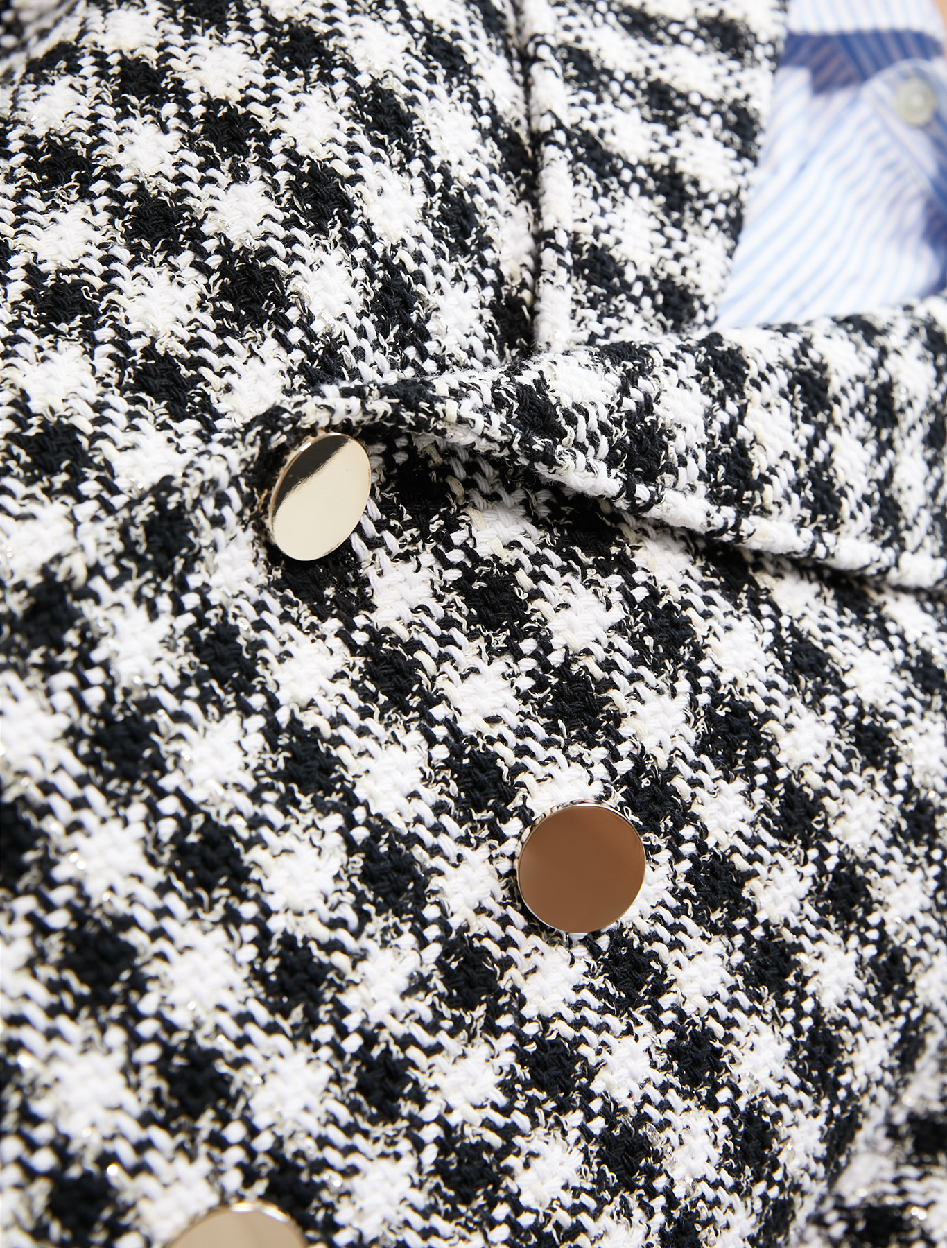 Pea coat in lamé basketweave, black pattern - Pennyblack Pea coat in lamé basketweave - black pattern - pennyblack