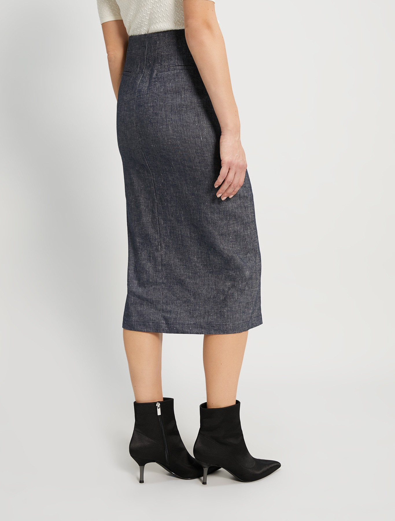 Linen and cotton skirt, navy blue - Pennyblack Linen and cotton skirt - navy blue - pennyblack
