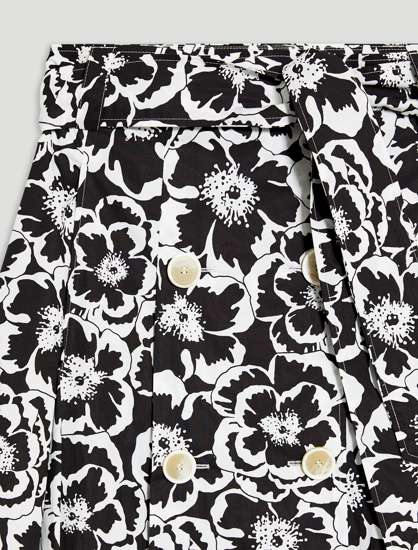 Floral poplin skirt, black pattern - Pennyblack Floral poplin skirt - black pattern - pennyblack