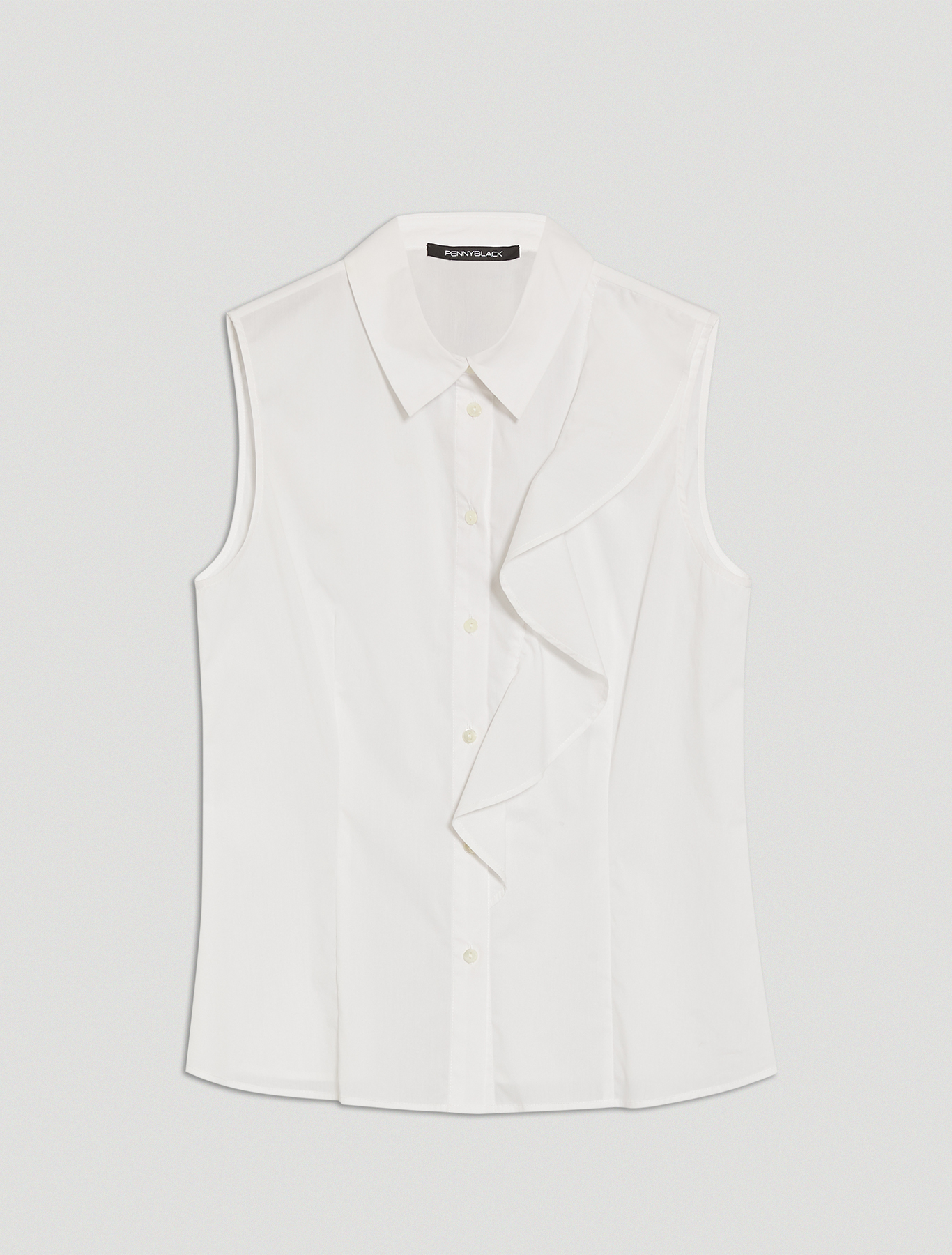 Poplin shirt with flounce, white - Pennyblack Poplin shirt with flounce - white - pennyblack