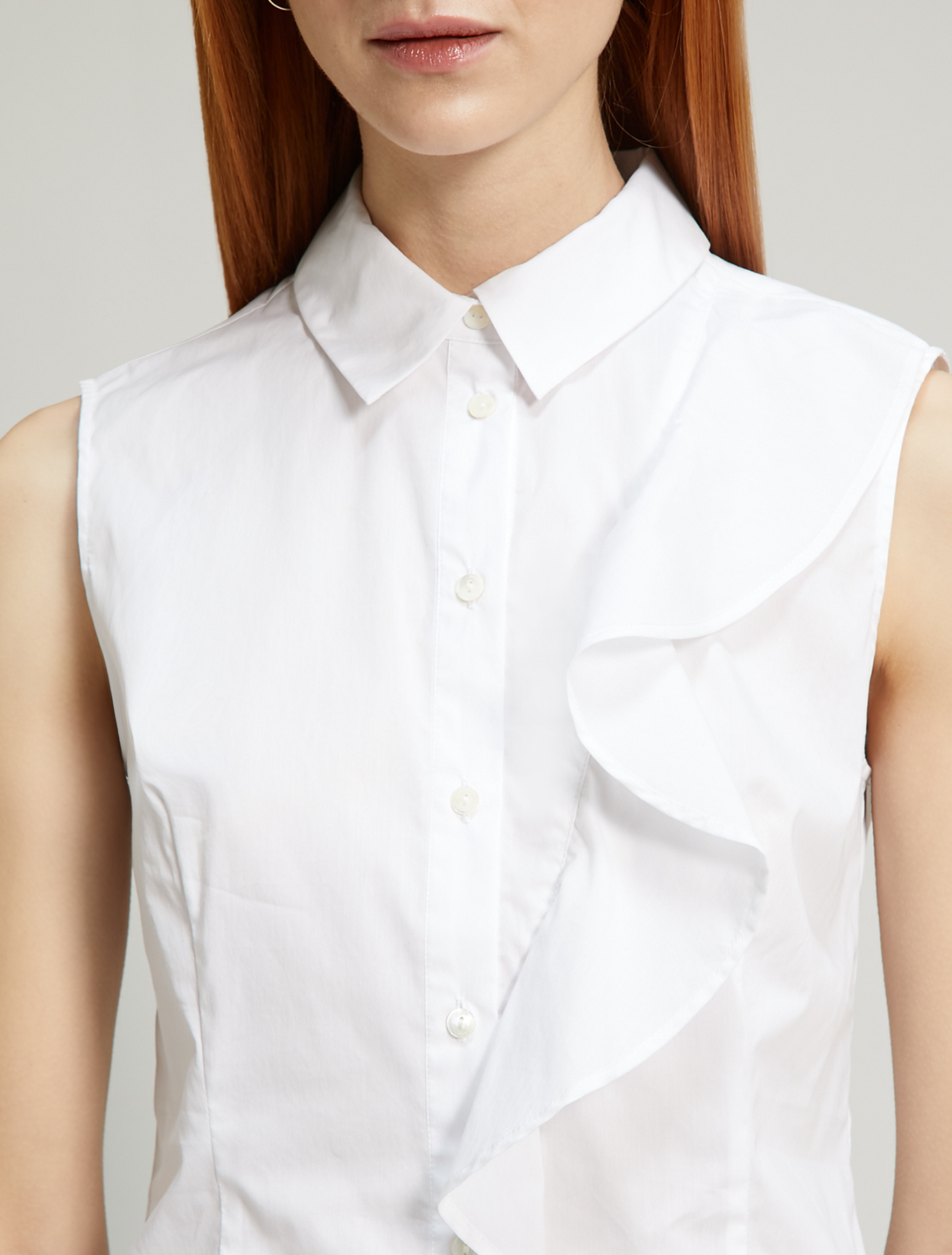 Poplin shirt with flounce, white - Pennyblack Poplin shirt with flounce - white - pennyblack