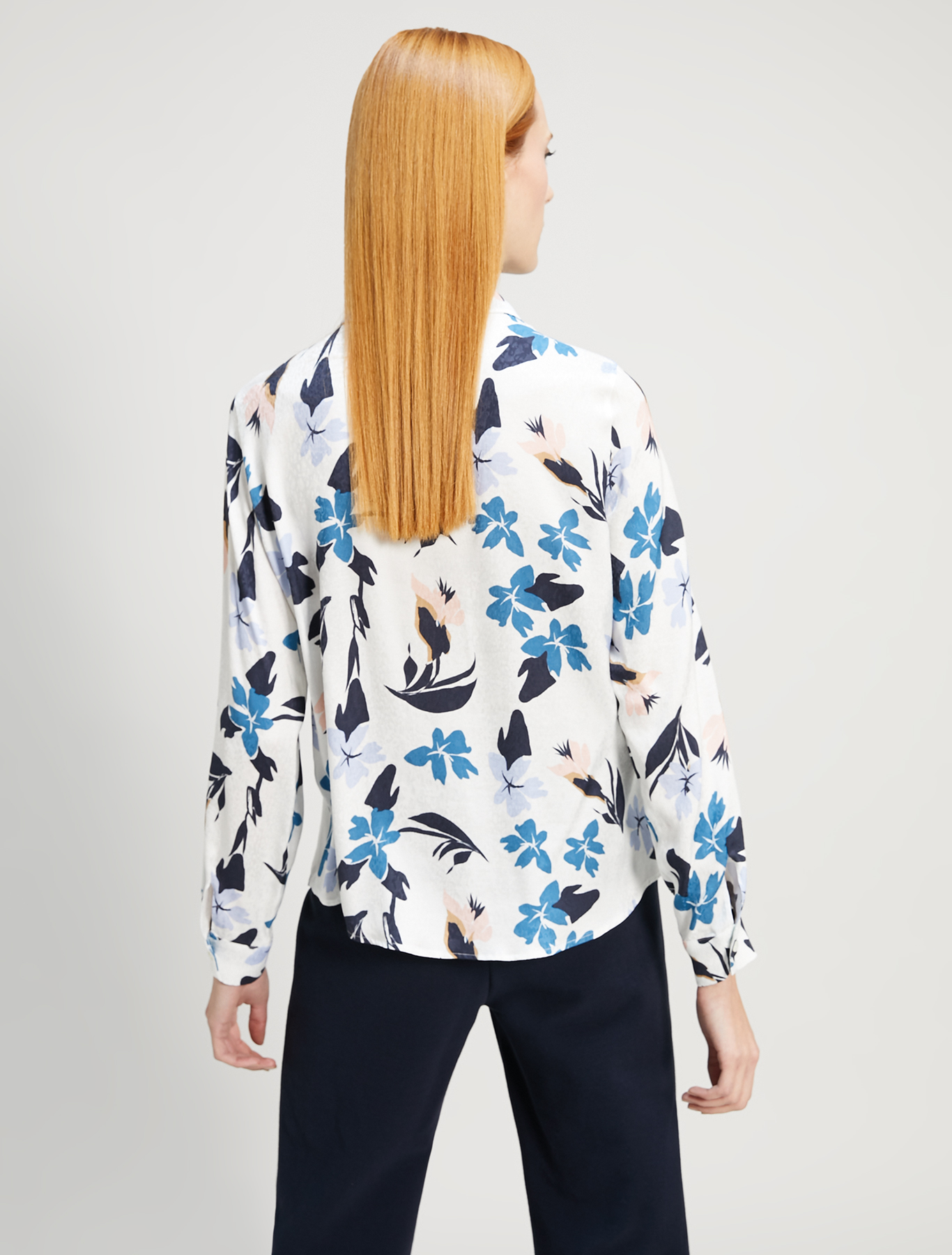 Shirt with jacquard texture, white pattern - Pennyblack Shirt with jacquard texture - white pattern - pennyblack