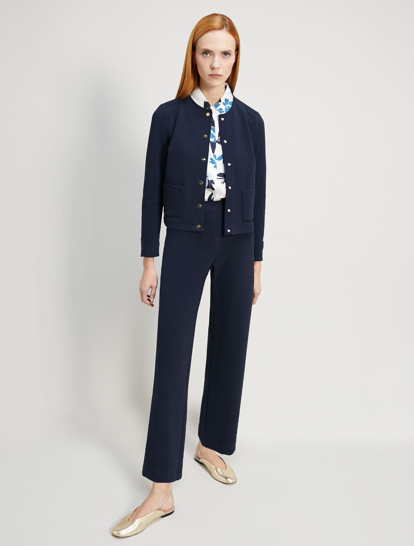 Shirt with jacquard texture, white pattern - Pennyblack Shirt with jacquard texture - white pattern - pennyblack