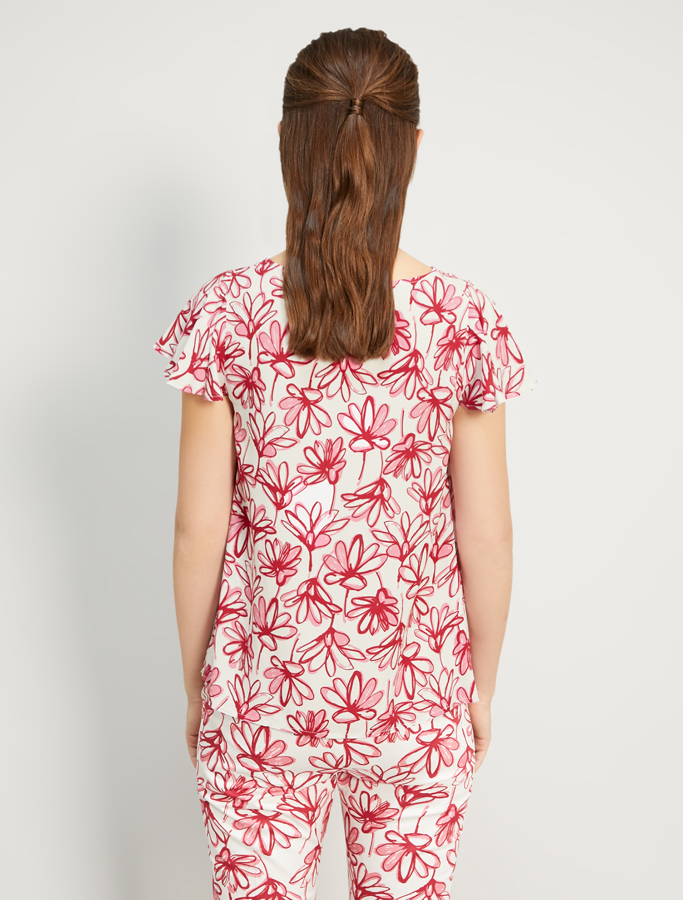Printed poplin blouse, burgundy pattern - Pennyblack Printed poplin blouse - burgundy pattern - pennyblack