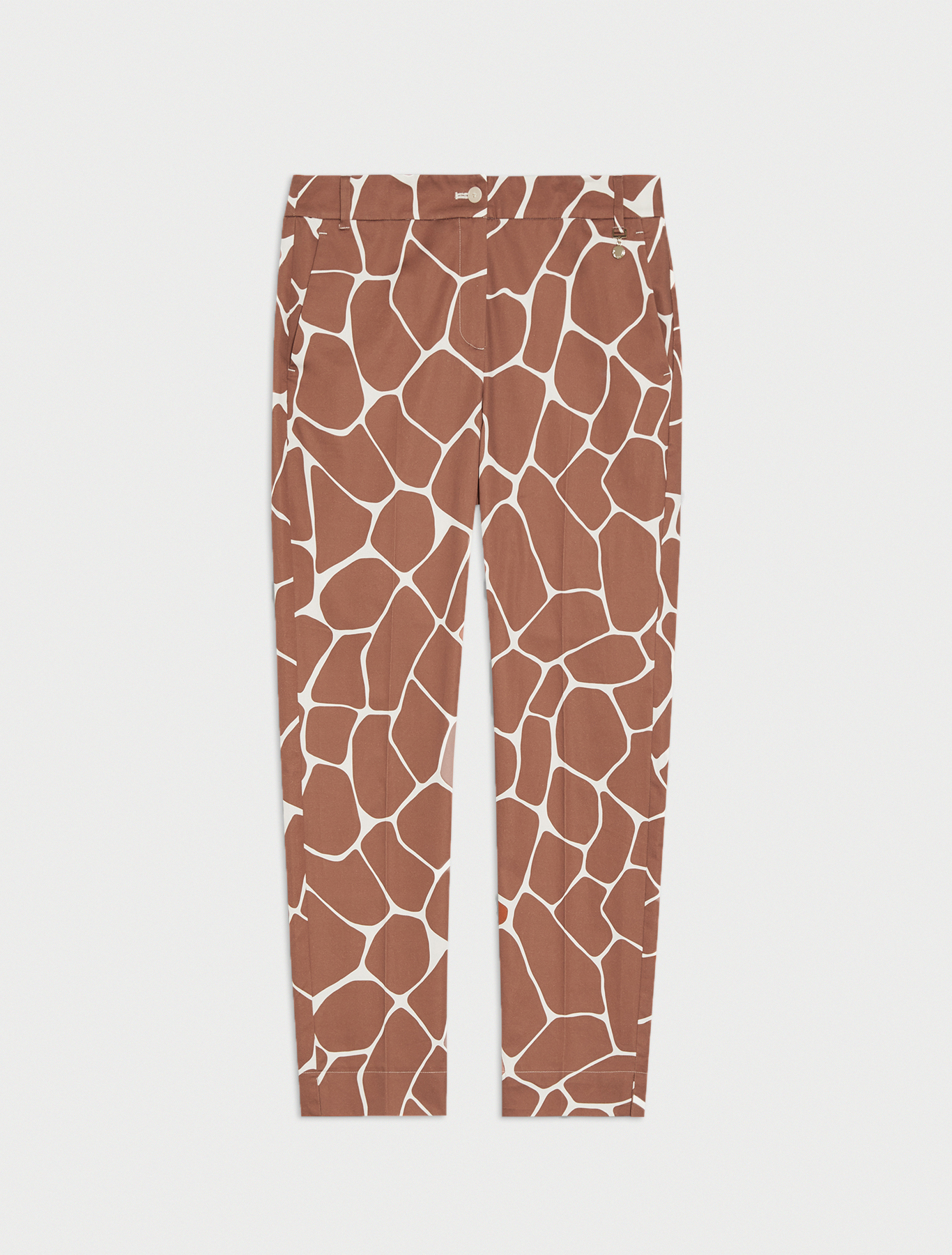 Slim cotton satin trousers, dark brown - Pennyblack Slim cotton satin trousers - dark brown - pennyblack