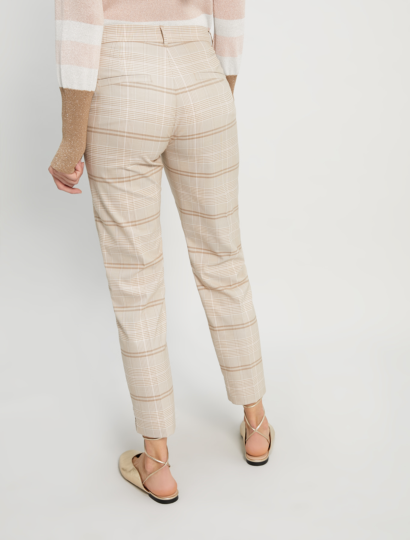 Check-pattern slim trousers, beige pattern - Pennyblack Check-pattern slim trousers - beige pattern - pennyblack