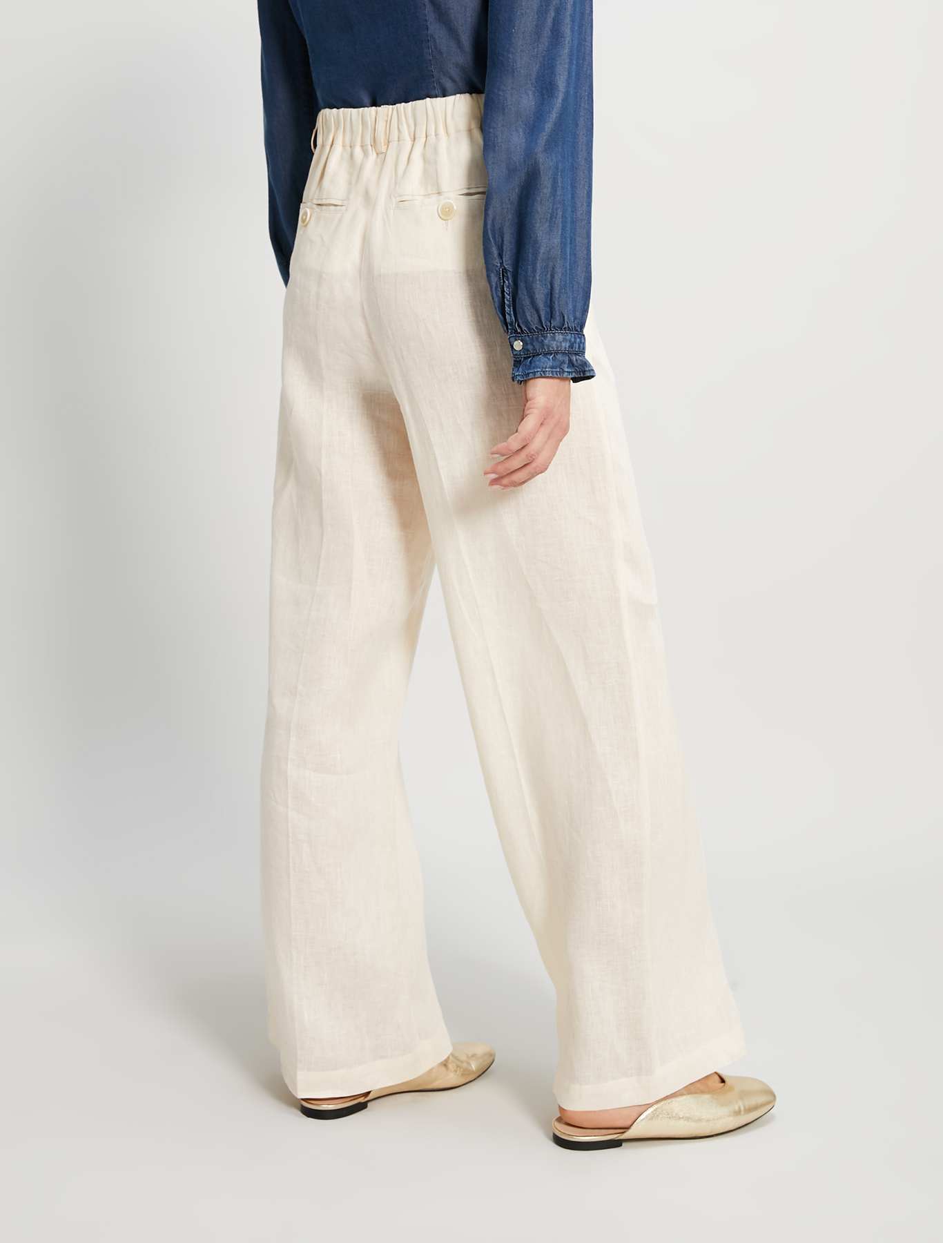 Pure linen trousers, ivory - Pennyblack Pure linen trousers - ivory - pennyblack