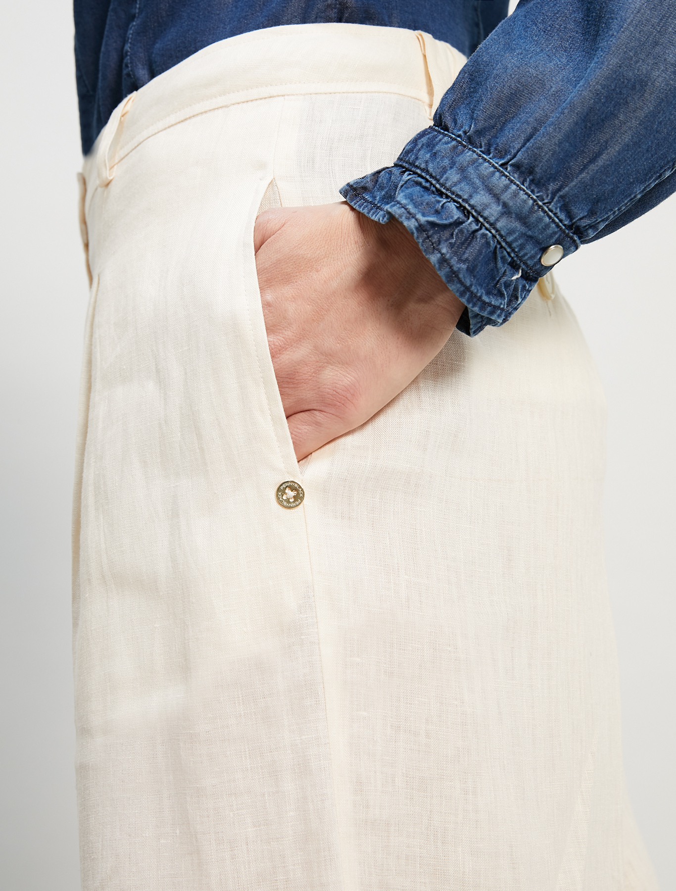 Pure linen trousers, ivory - Pennyblack Pure linen trousers - ivory - pennyblack