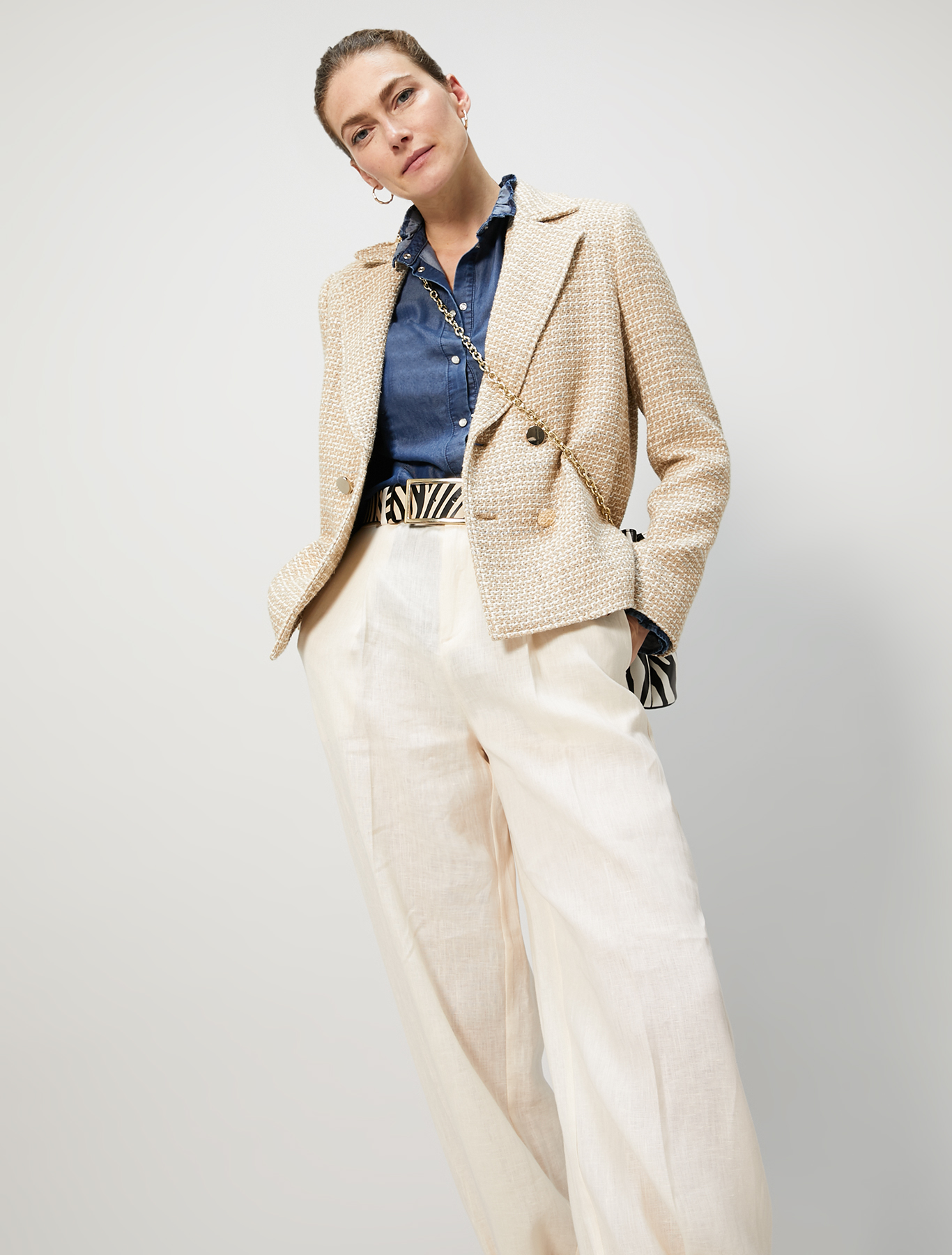 Pure linen trousers, ivory - Pennyblack Pure linen trousers - ivory - pennyblack