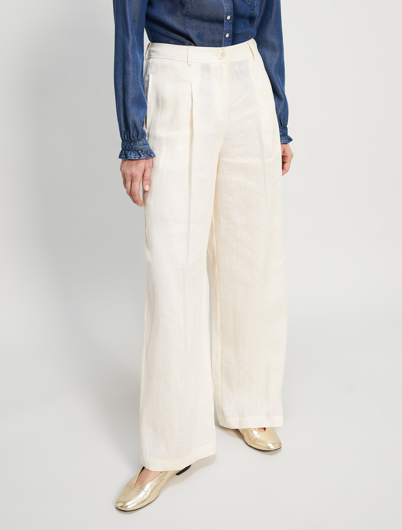 Pure linen trousers, ivory - Pennyblack Pure linen trousers - ivory - pennyblack