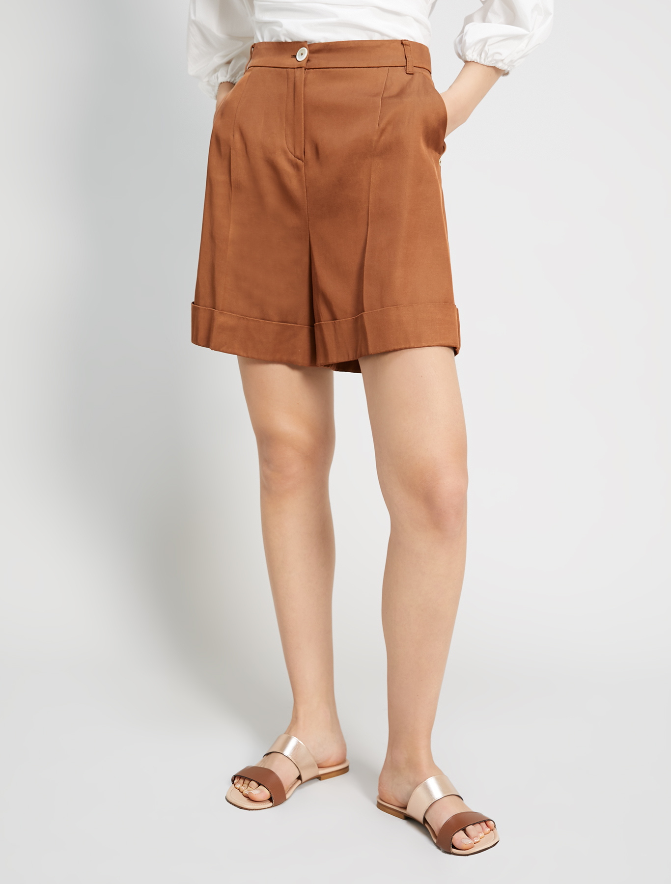 Twill Bermuda shorts, brown - Pennyblack Twill Bermuda shorts - brown - pennyblack