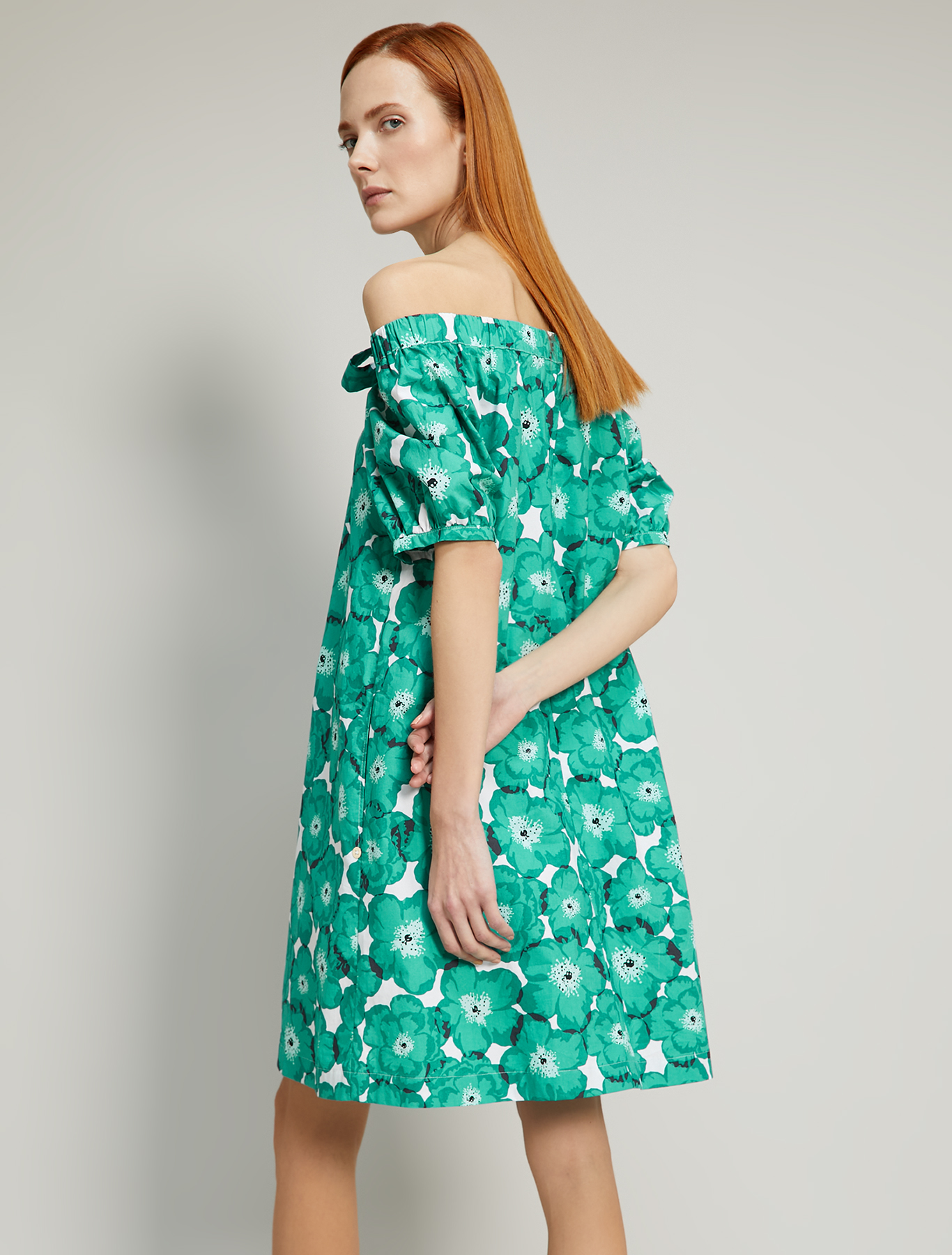 Cotton poplin dress, emerald green pattern - Pennyblack Cotton poplin dress - emerald green pattern - pennyblack