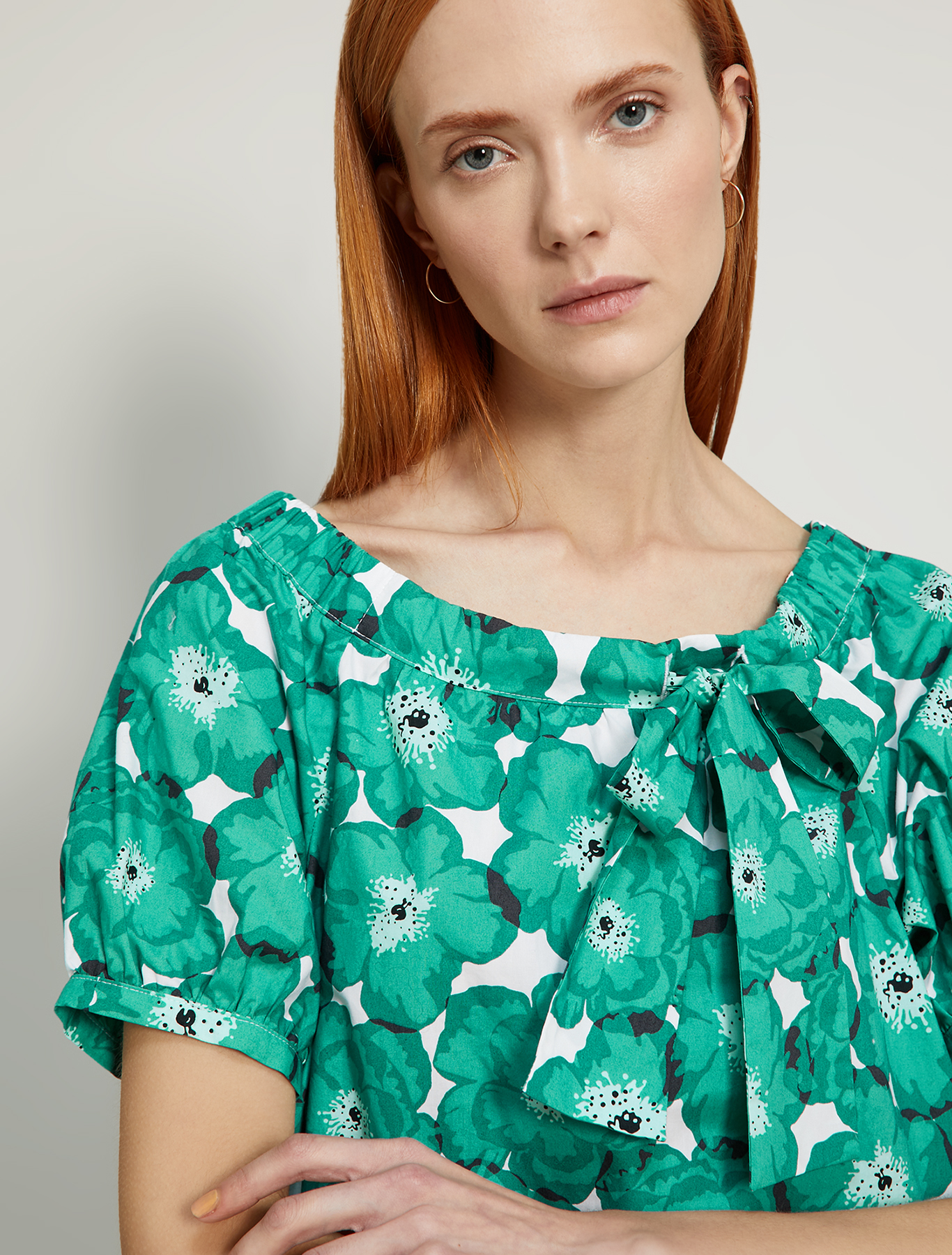 Cotton poplin dress, emerald green pattern - Pennyblack Cotton poplin dress - emerald green pattern - pennyblack