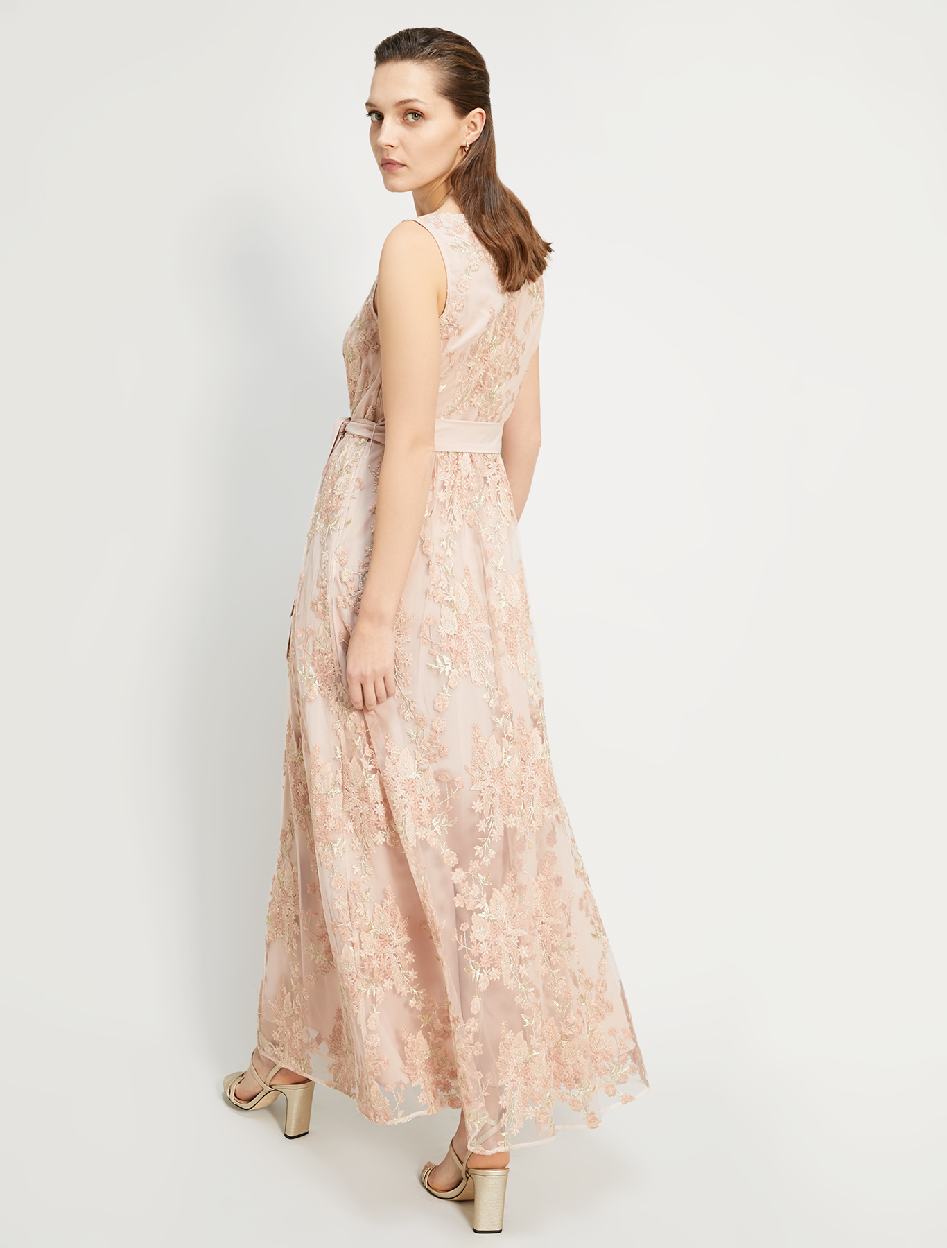 Long embroidered tulle dress, rose pink pattern - Pennyblack Long embroidered tulle dress - rose pink pattern - pennyblack