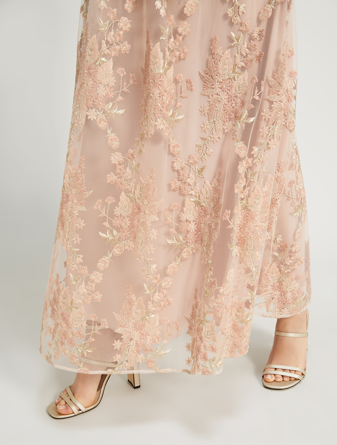Long embroidered tulle dress, rose pink pattern - Pennyblack Long embroidered tulle dress - rose pink pattern - pennyblack