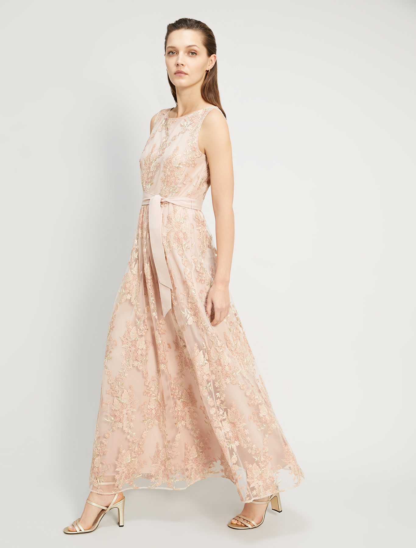 Long embroidered tulle dress, rose pink pattern - Pennyblack Long embroidered tulle dress - rose pink pattern - pennyblack