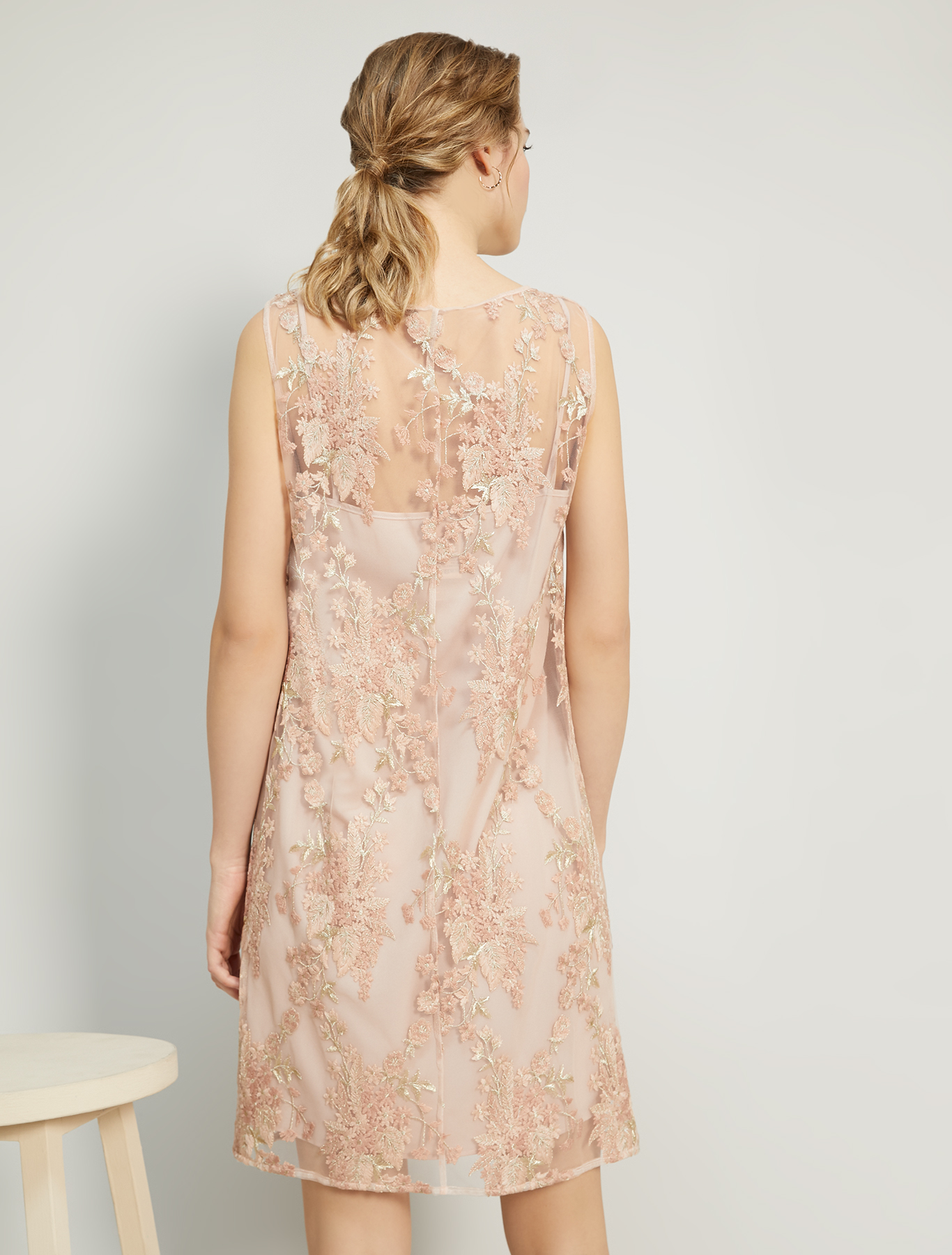 Embroidered tulle dress, rose pink pattern - Pennyblack Embroidered tulle dress - rose pink pattern - pennyblack