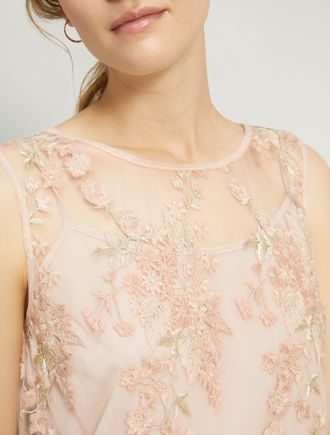 Embroidered tulle dress, rose pink pattern - Pennyblack Embroidered tulle dress - rose pink pattern - pennyblack
