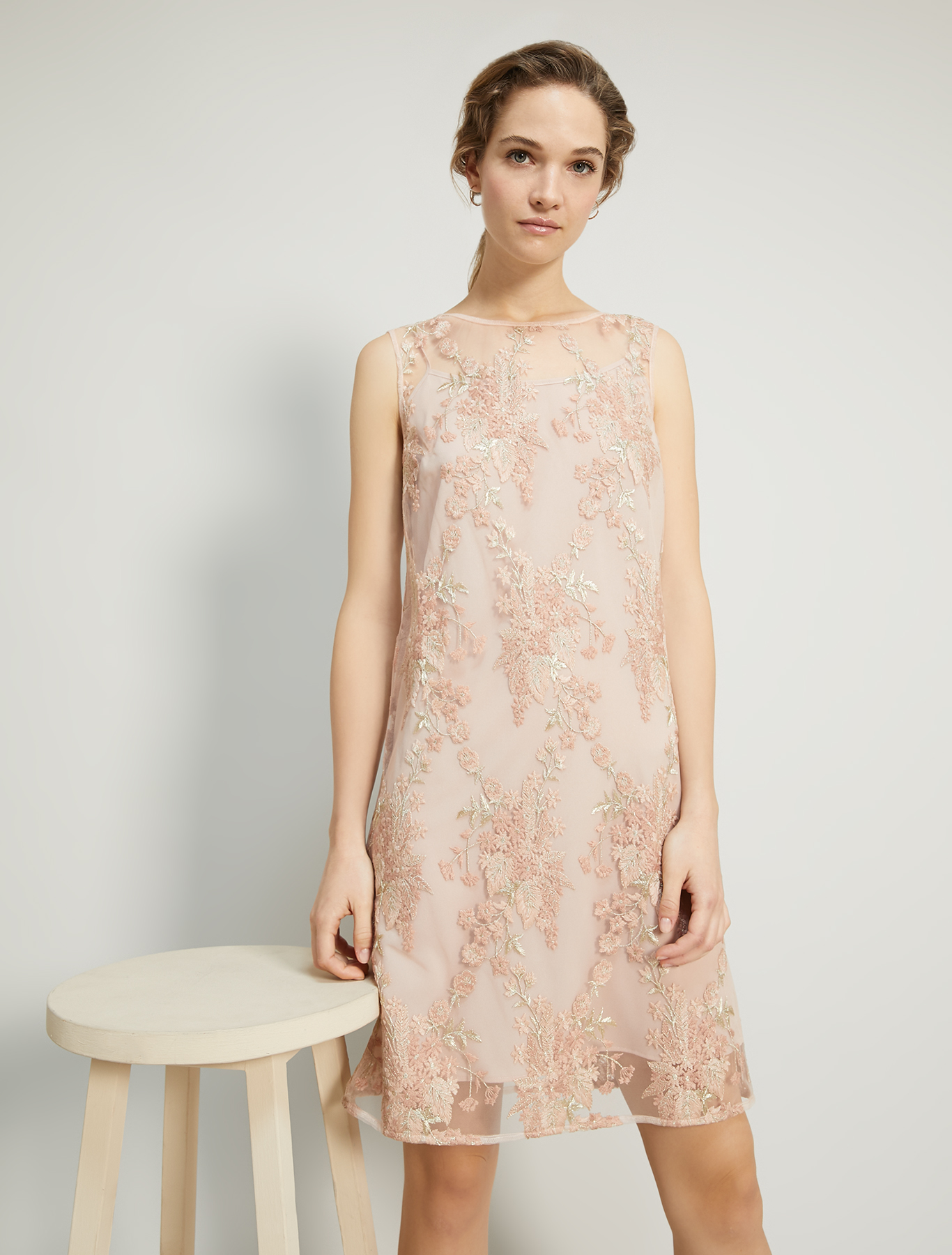 Embroidered tulle dress, rose pink pattern - Pennyblack Embroidered tulle dress - rose pink pattern - pennyblack