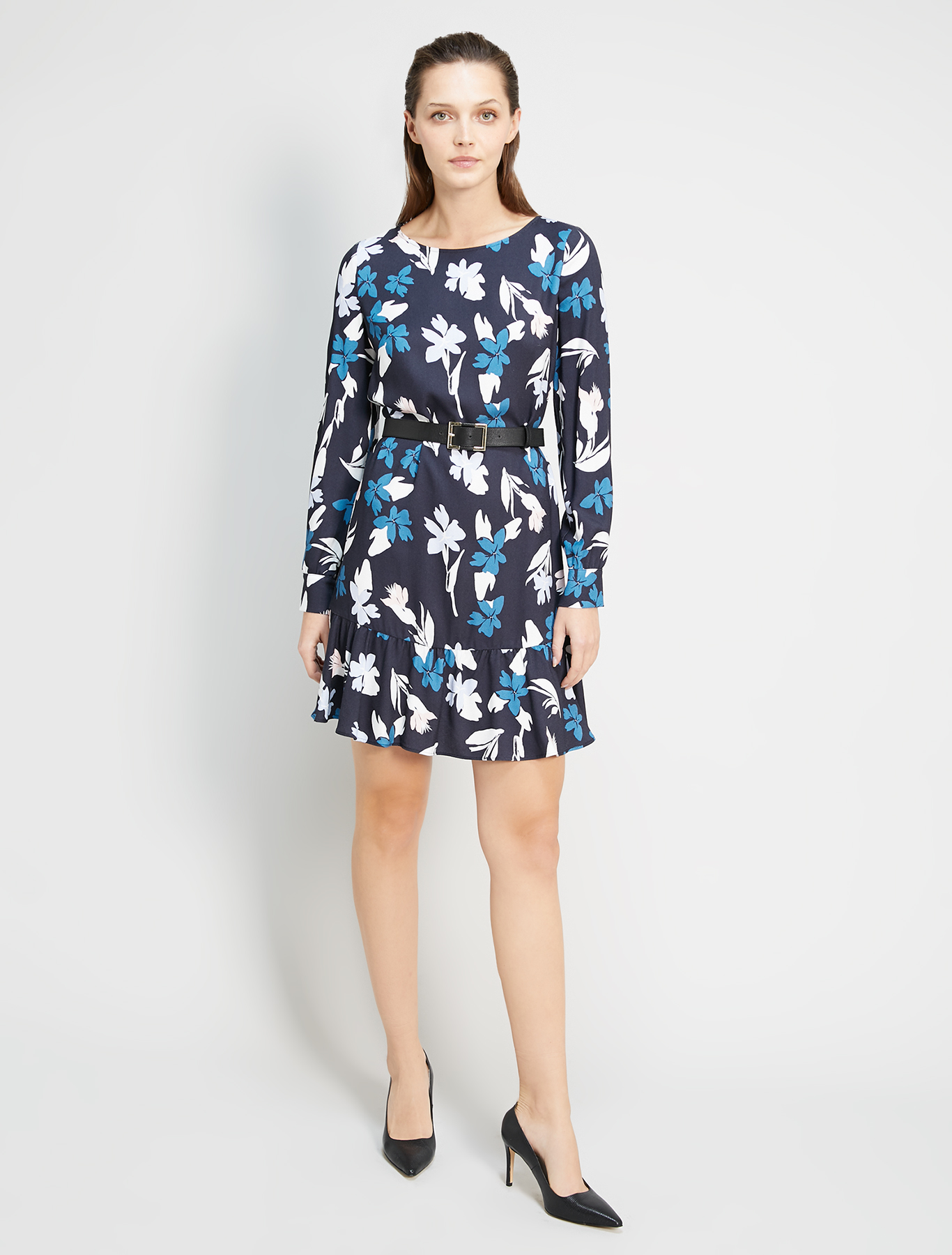 Printed sablé dress, midnight blue pattern - Pennyblack Printed sablé dress - midnight blue pattern - pennyblack