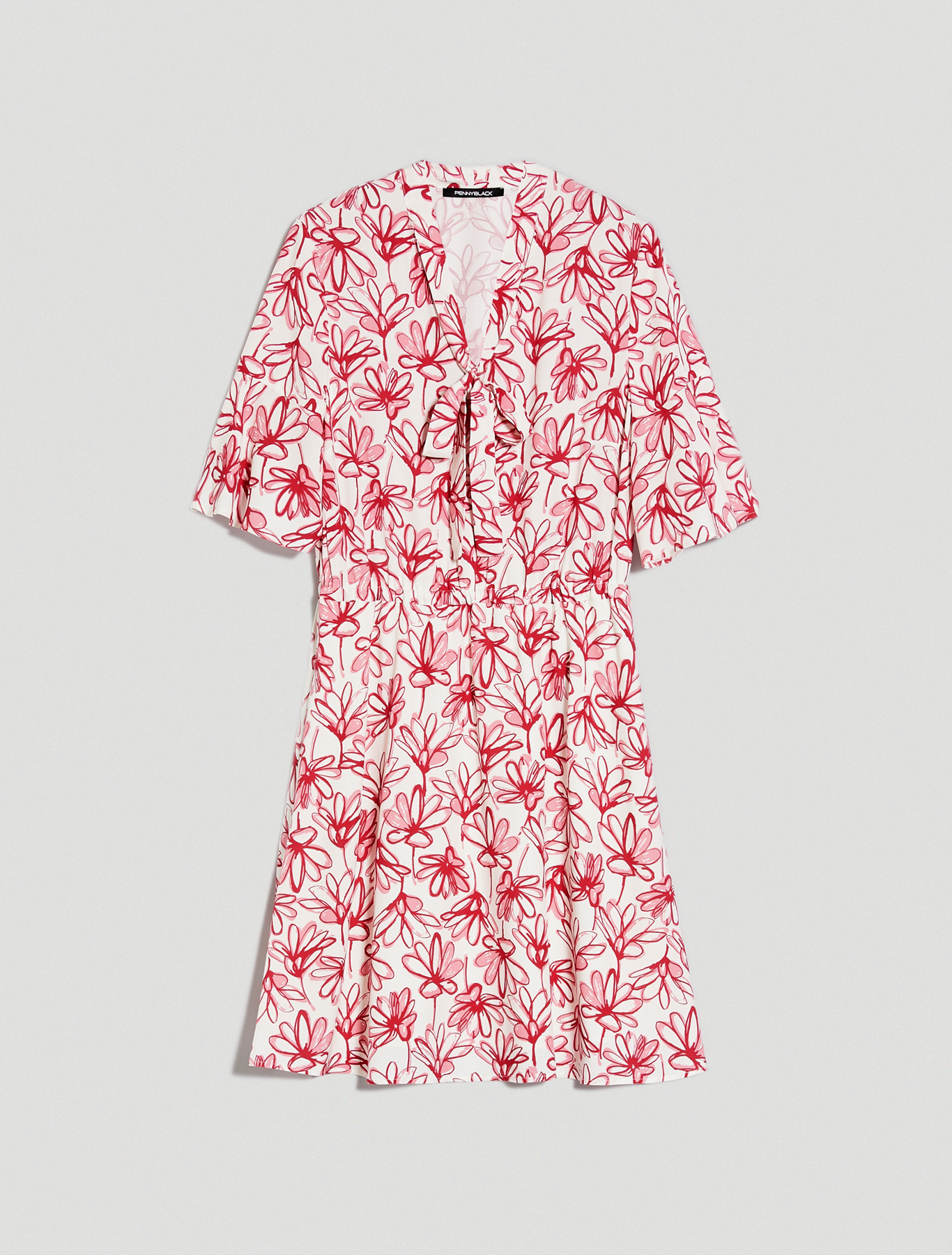 Dress in printed poplin, burgundy pattern - Pennyblack Dress in printed poplin - burgundy pattern - pennyblack