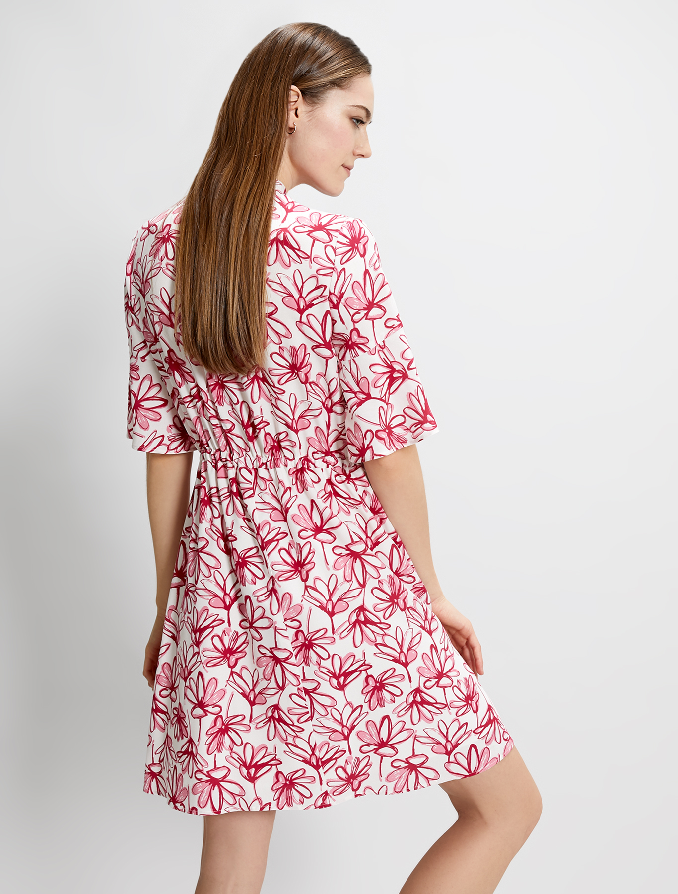 Dress in printed poplin, burgundy pattern - Pennyblack Dress in printed poplin - burgundy pattern - pennyblack