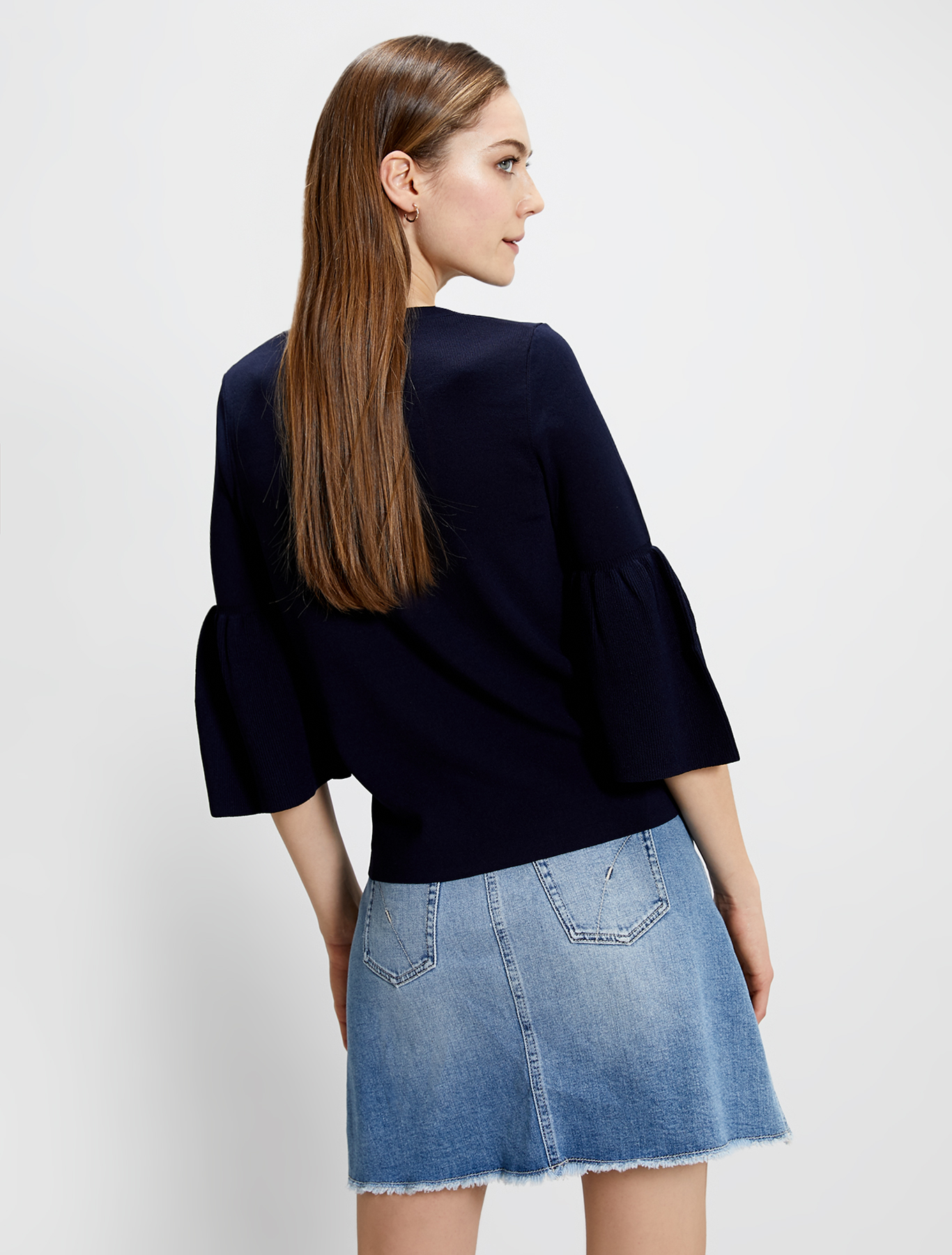 Jumper with flounced sleeves, navy blue - Pennyblack Jumper with flounced sleeves - navy blue - pennyblack