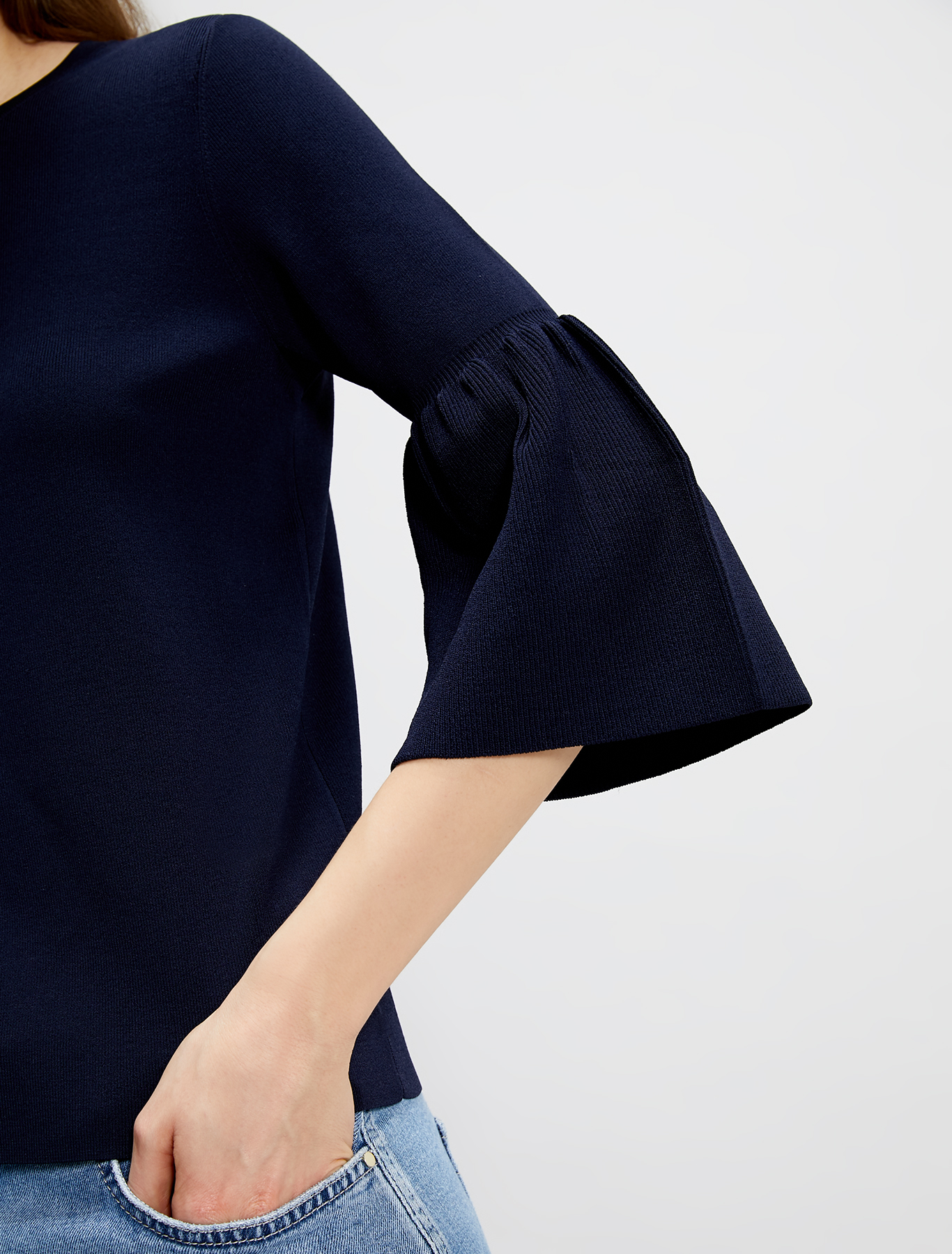 Jumper with flounced sleeves, navy blue - Pennyblack Jumper with flounced sleeves - navy blue - pennyblack