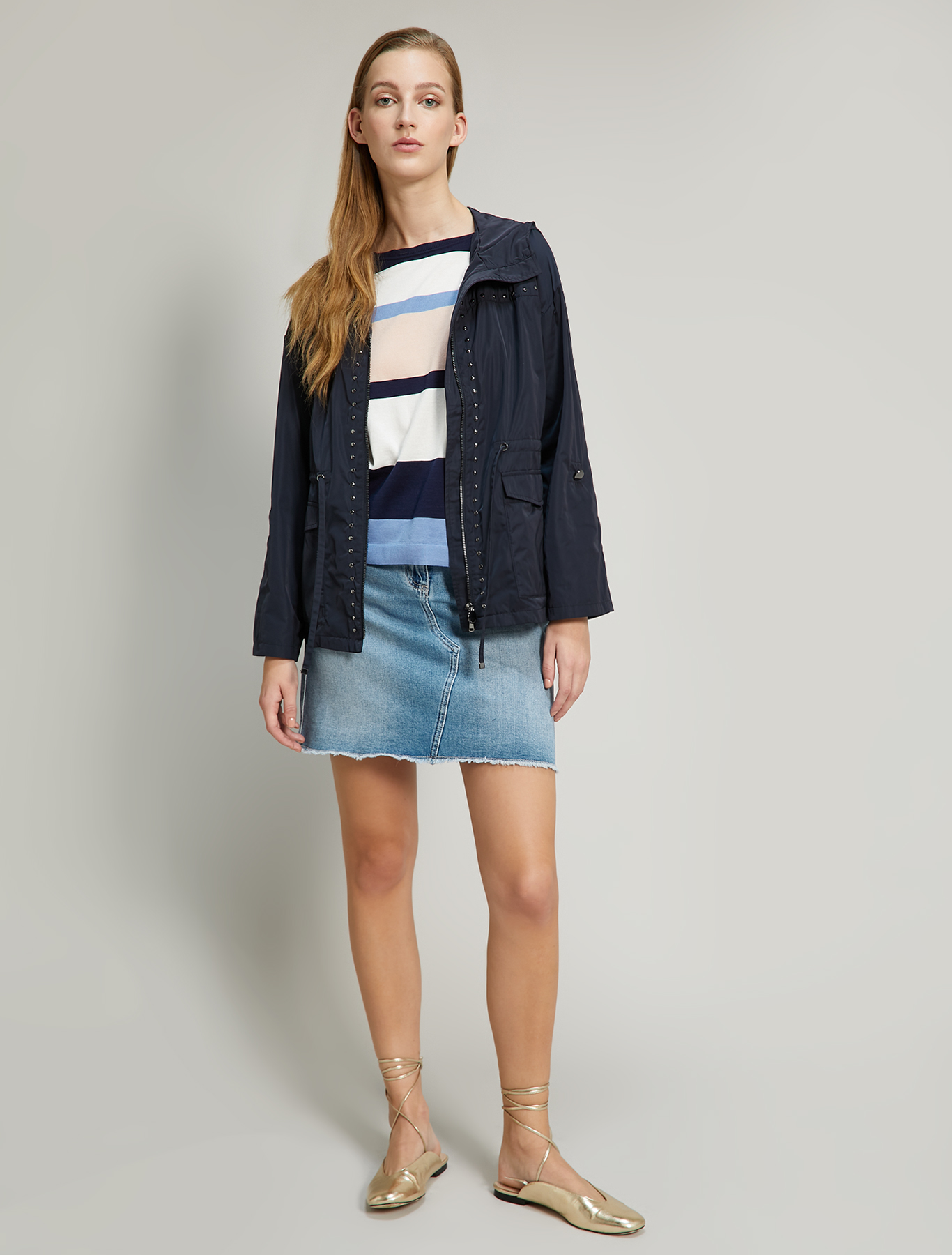 Jumper with flounced sleeves, navy blue pattern - Pennyblack Jumper with flounced sleeves - navy blue pattern - pennyblack