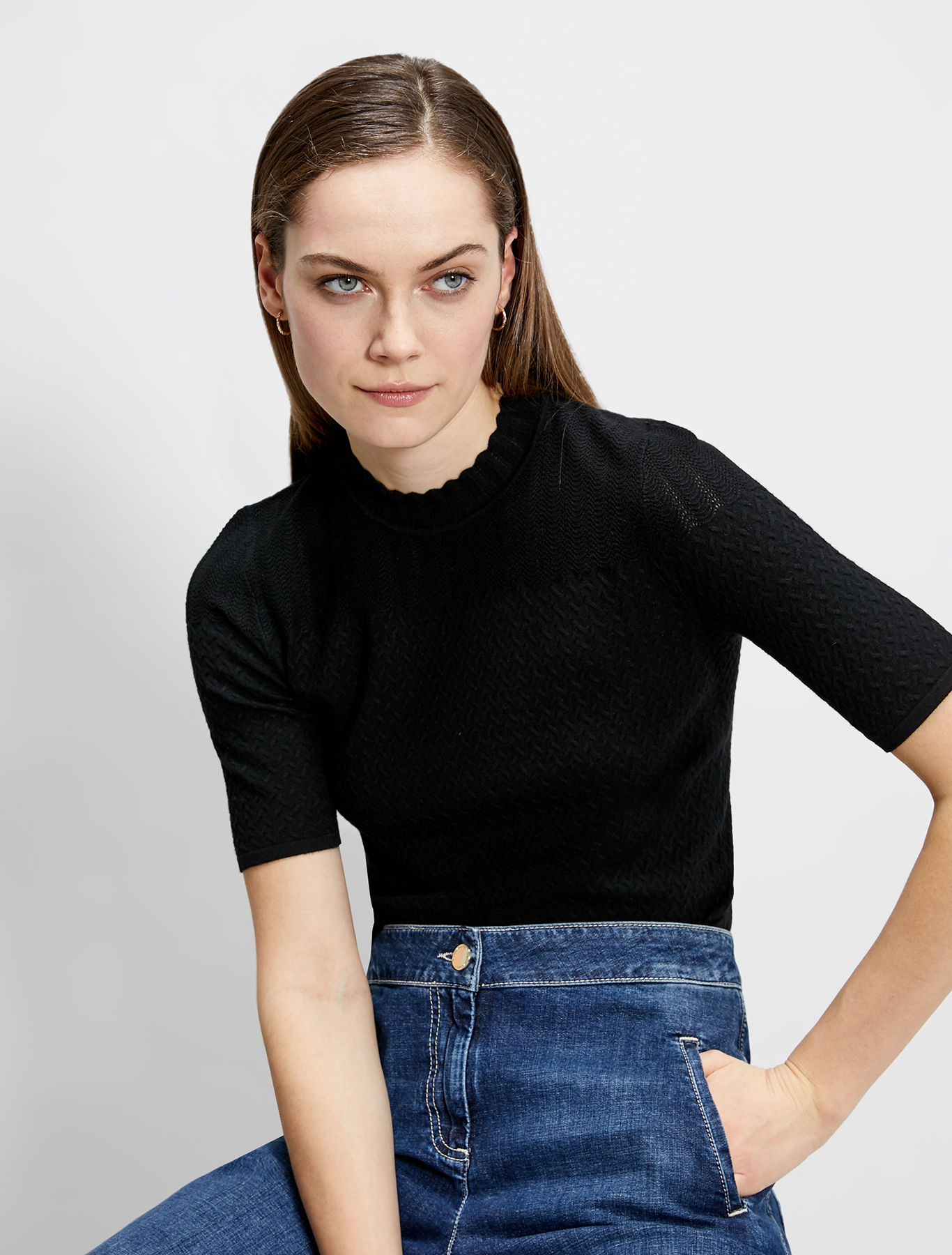 Jumper with weaves and waves, black - Pennyblack Jumper with weaves and waves - black - pennyblack