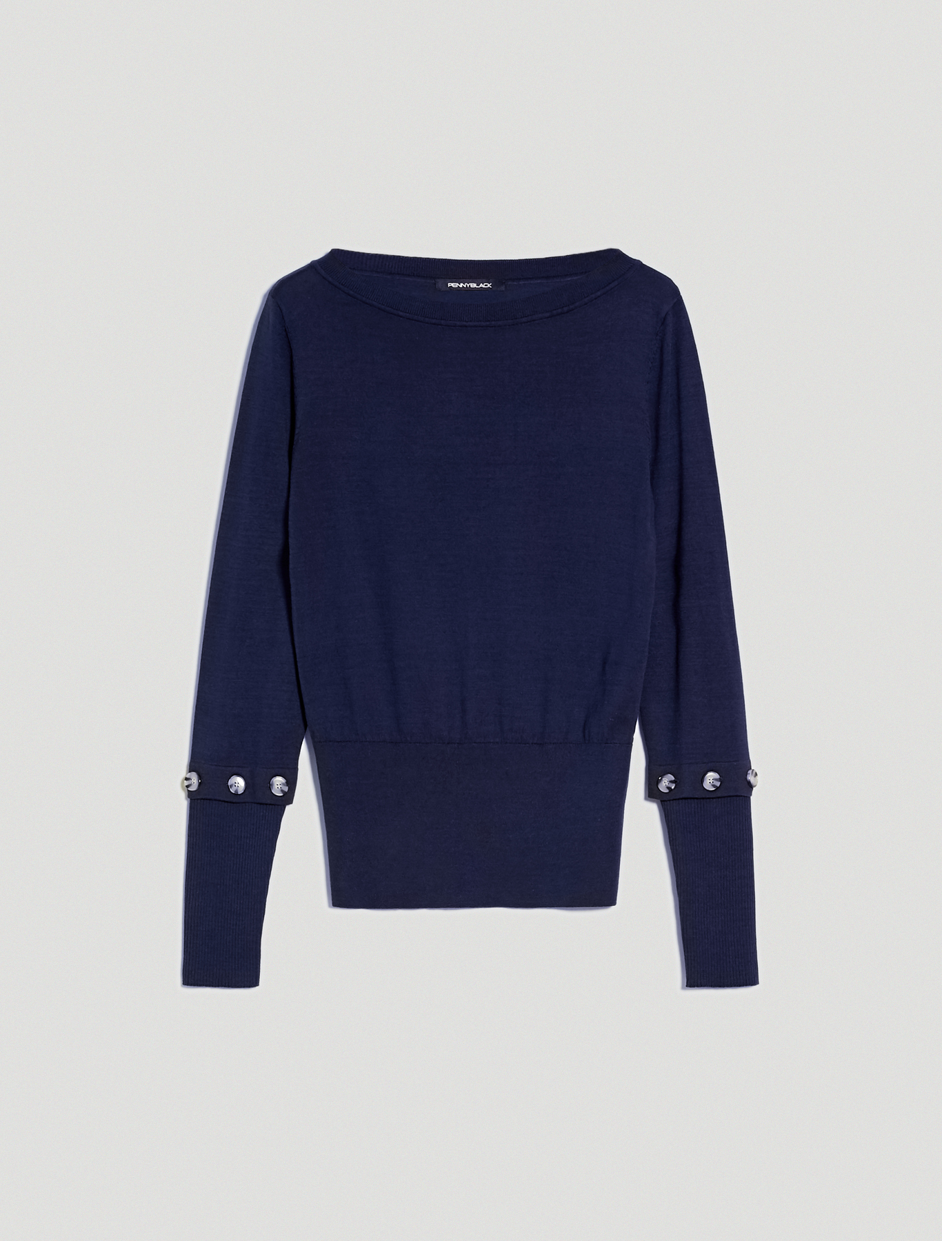 Cotton and silk jumper, navy blue - Pennyblack Cotton and silk jumper - navy blue - pennyblack