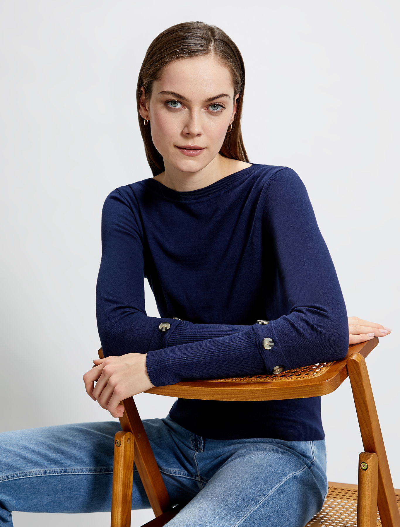 Cotton and silk jumper, navy blue - Pennyblack Cotton and silk jumper - navy blue - pennyblack