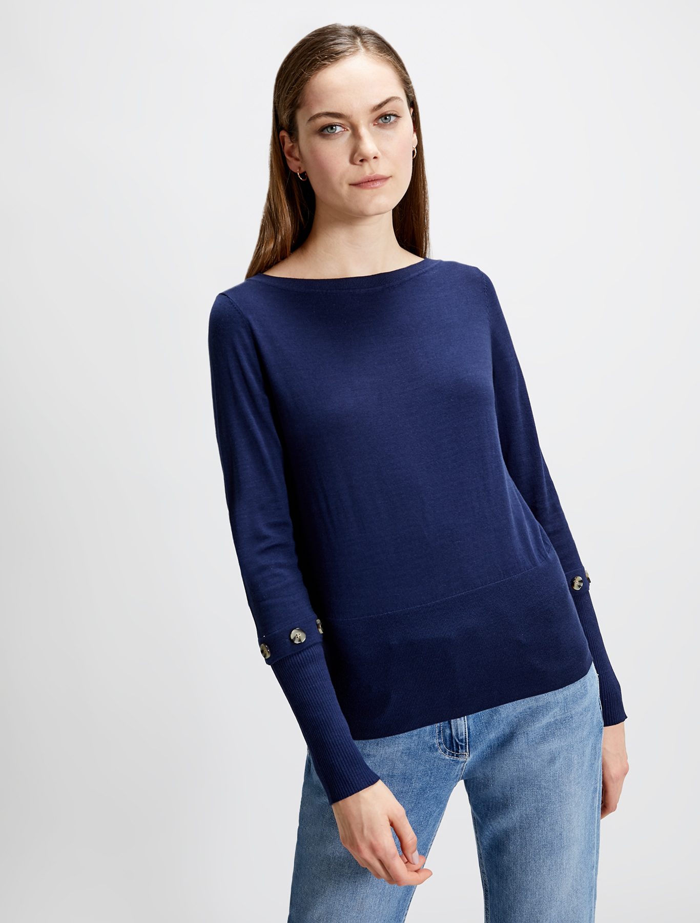Cotton and silk jumper, navy blue - Pennyblack Cotton and silk jumper - navy blue - pennyblack