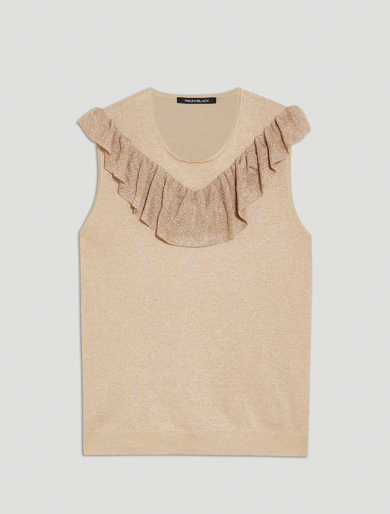 Ruched lamé knit top, ivory - Pennyblack Ruched lamé knit top - ivory - pennyblack