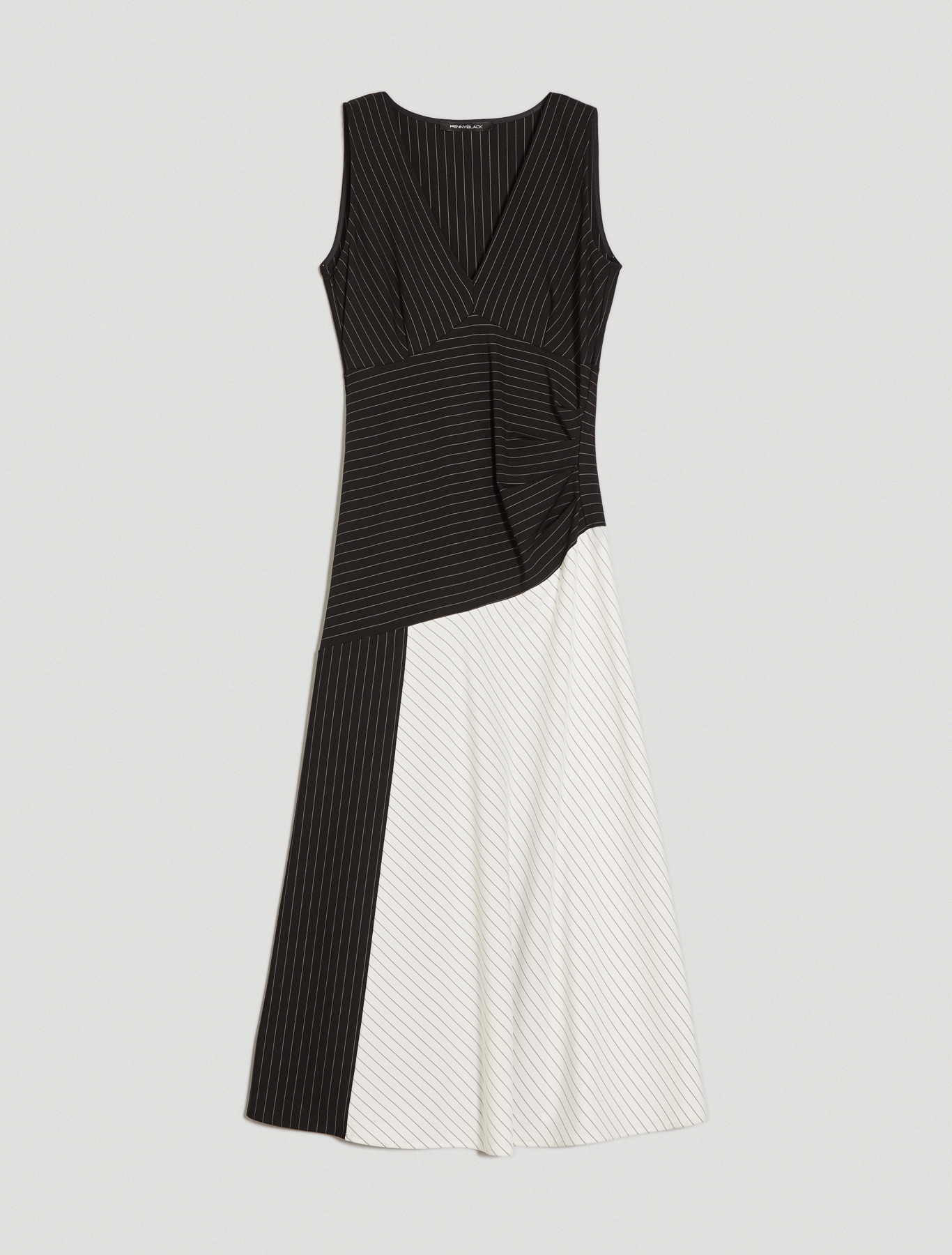 Midi dress in pinstriped jersey, black pattern - Pennyblack Midi dress in pinstriped jersey - black pattern - pennyblack