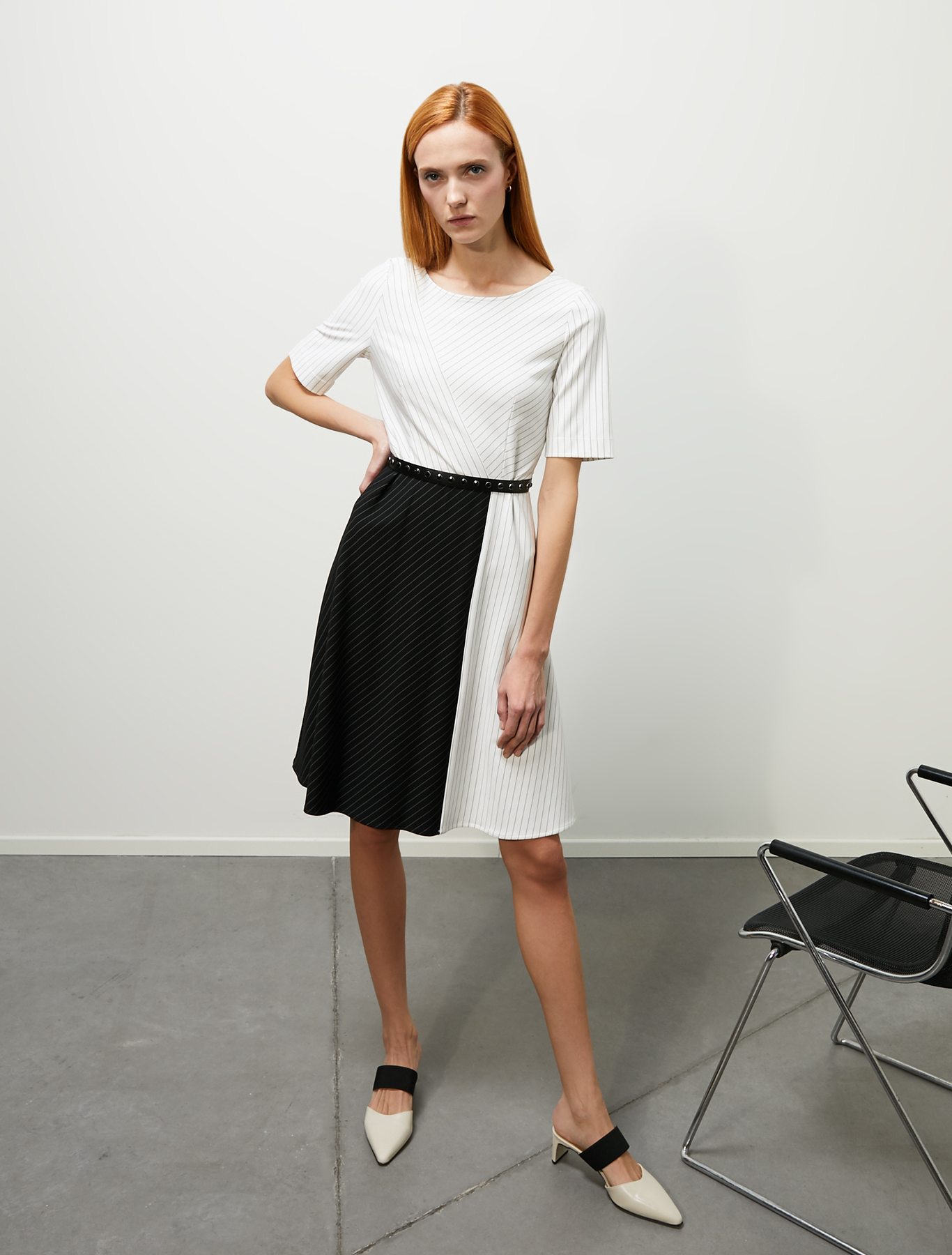 Colour-block dress in jersey, ivory pattern - Pennyblack Colour-block dress in jersey - ivory pattern - pennyblack